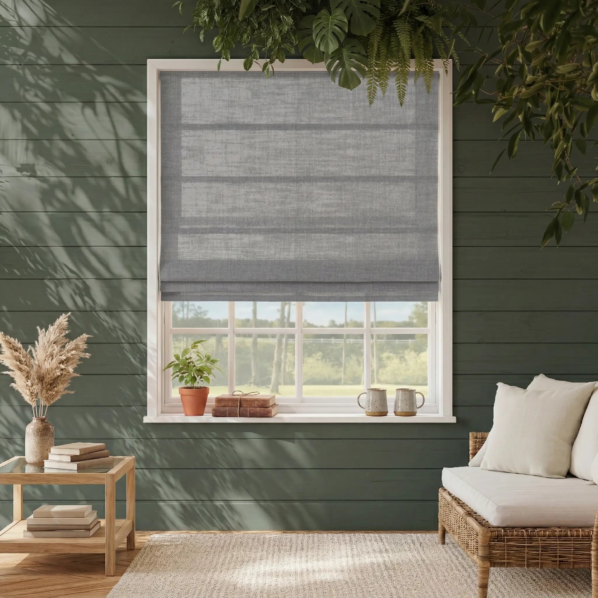 Costom Roman Shades Warm Taupe 1038-6