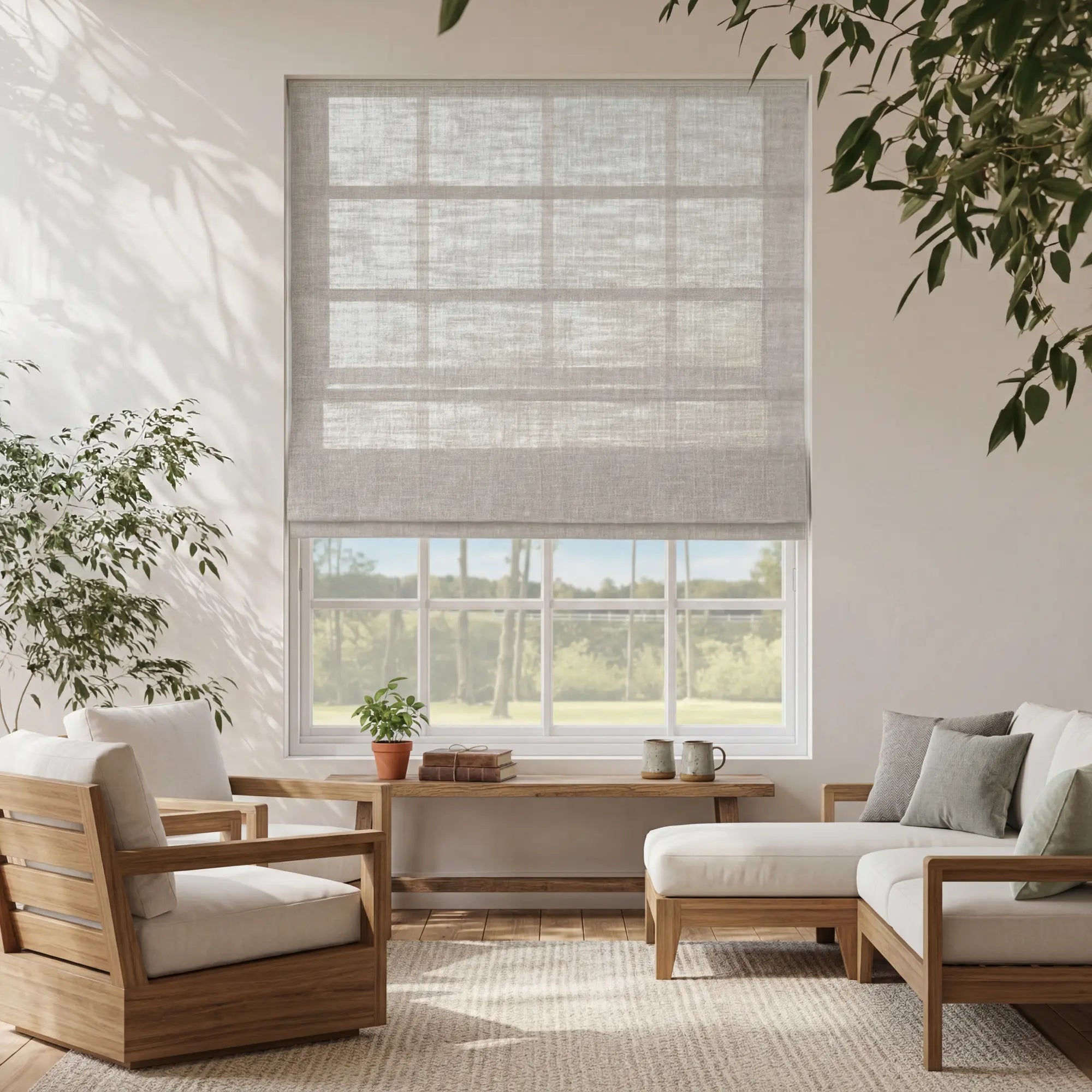Fernloom Linen Roman Shades | Soft Light Filtering | Custom Made