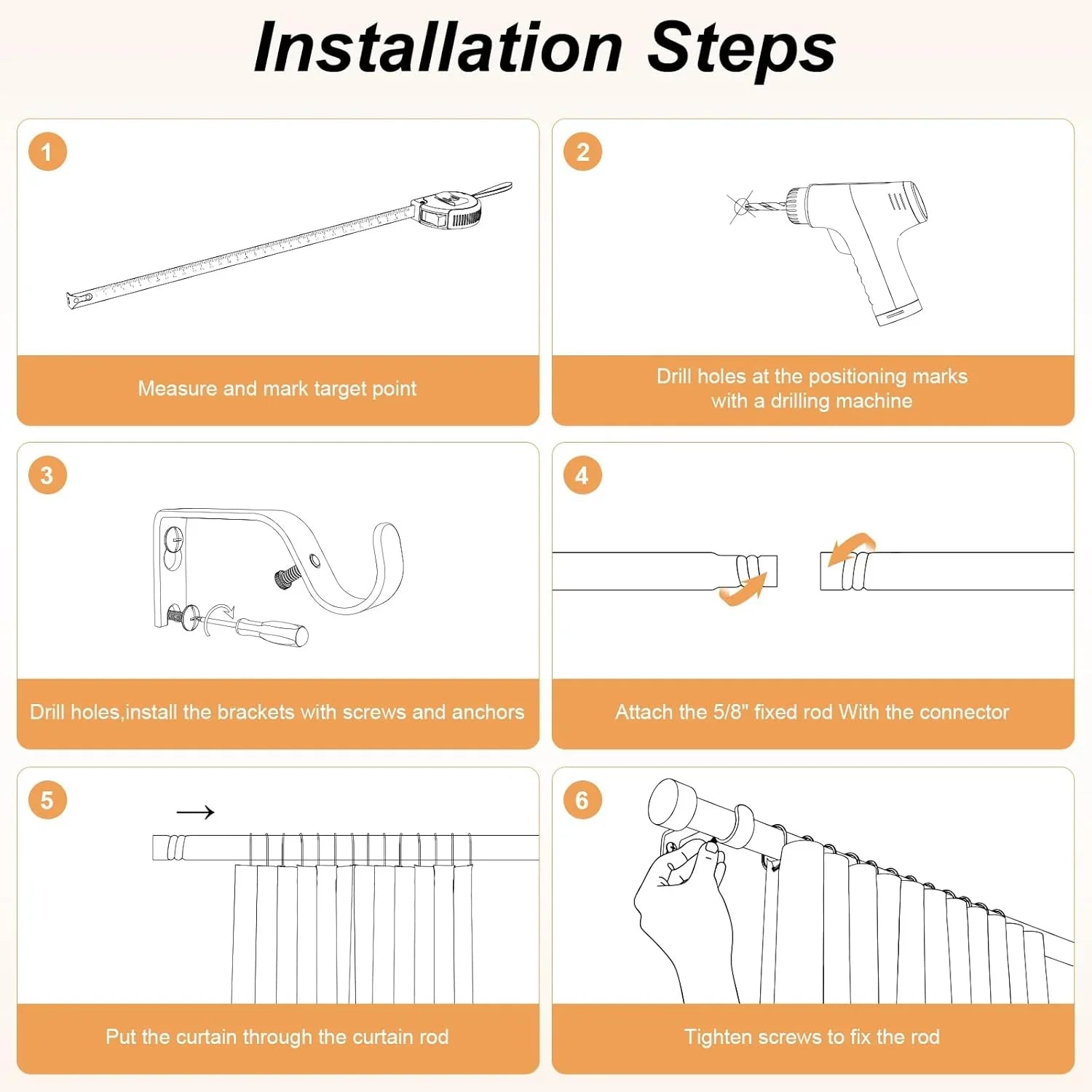 Dura Adjustable Curtain Rod for Living Room & Bedroom