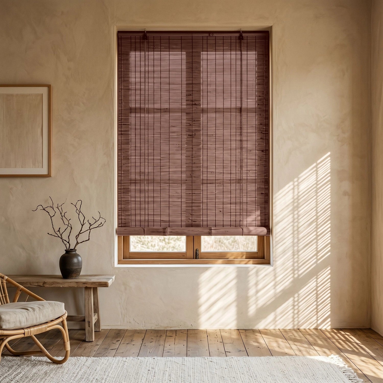 Custom Bamboo Blinds - Coffee Brown in Wabi Living