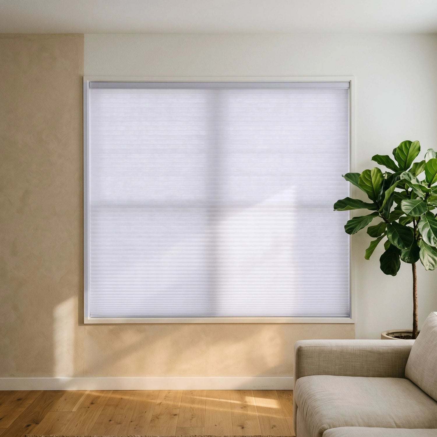 Custom Cellular Shades - Lavender Mist in Airy Living