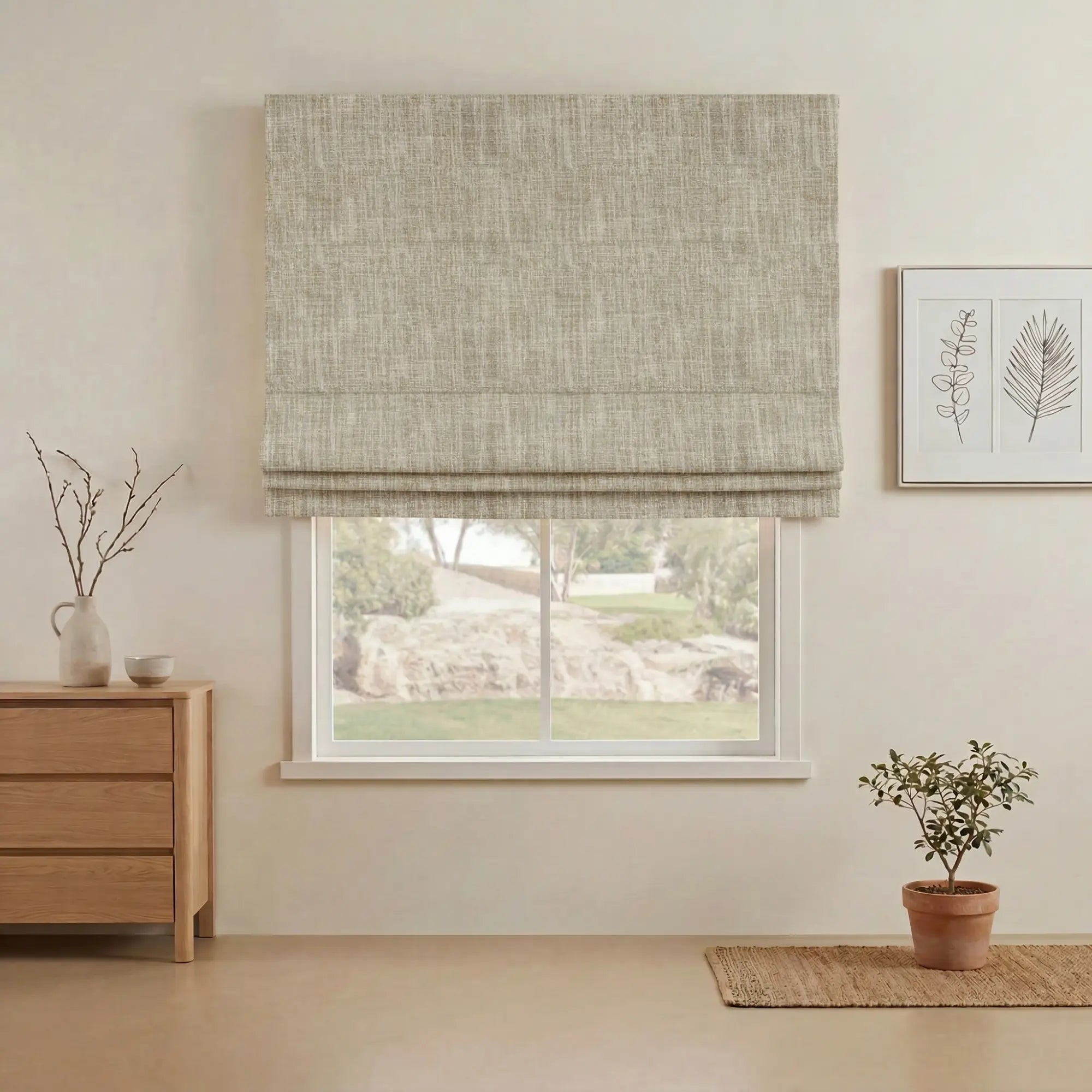 Grovefall Blackout Roman Shades | Bamboo Texture | Custom Made