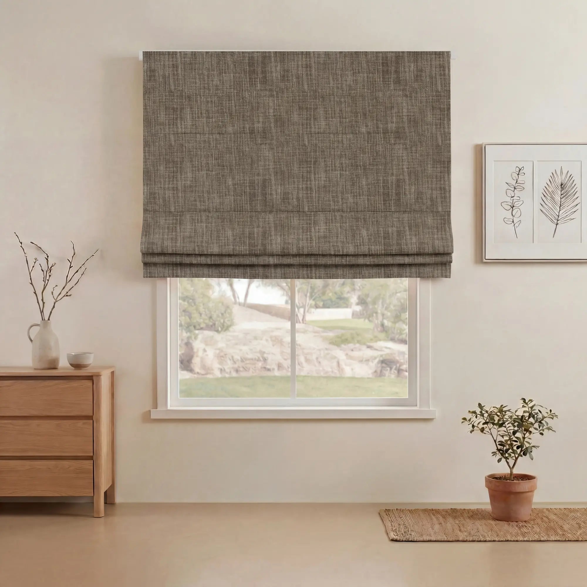 Grovefall Blackout Roman Shades | Bamboo Texture | Custom Made