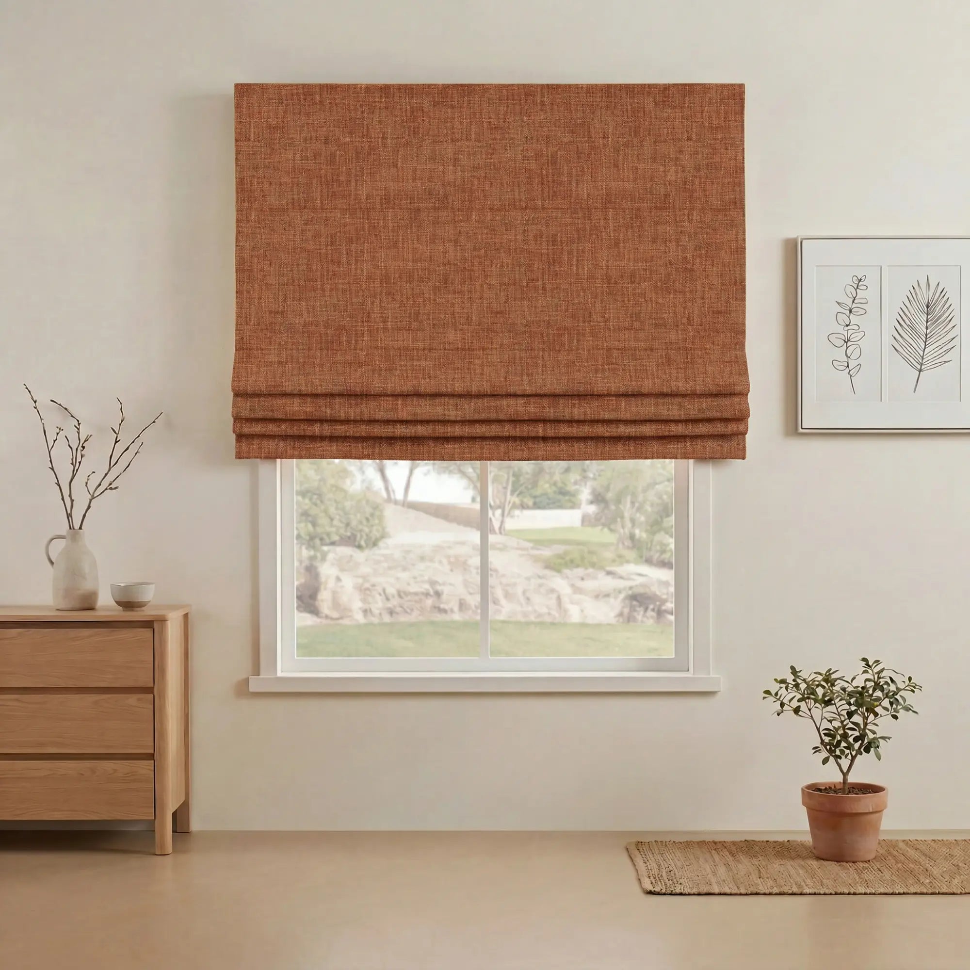 Grovefall Blackout Roman Shades | Bamboo Texture | Custom Made