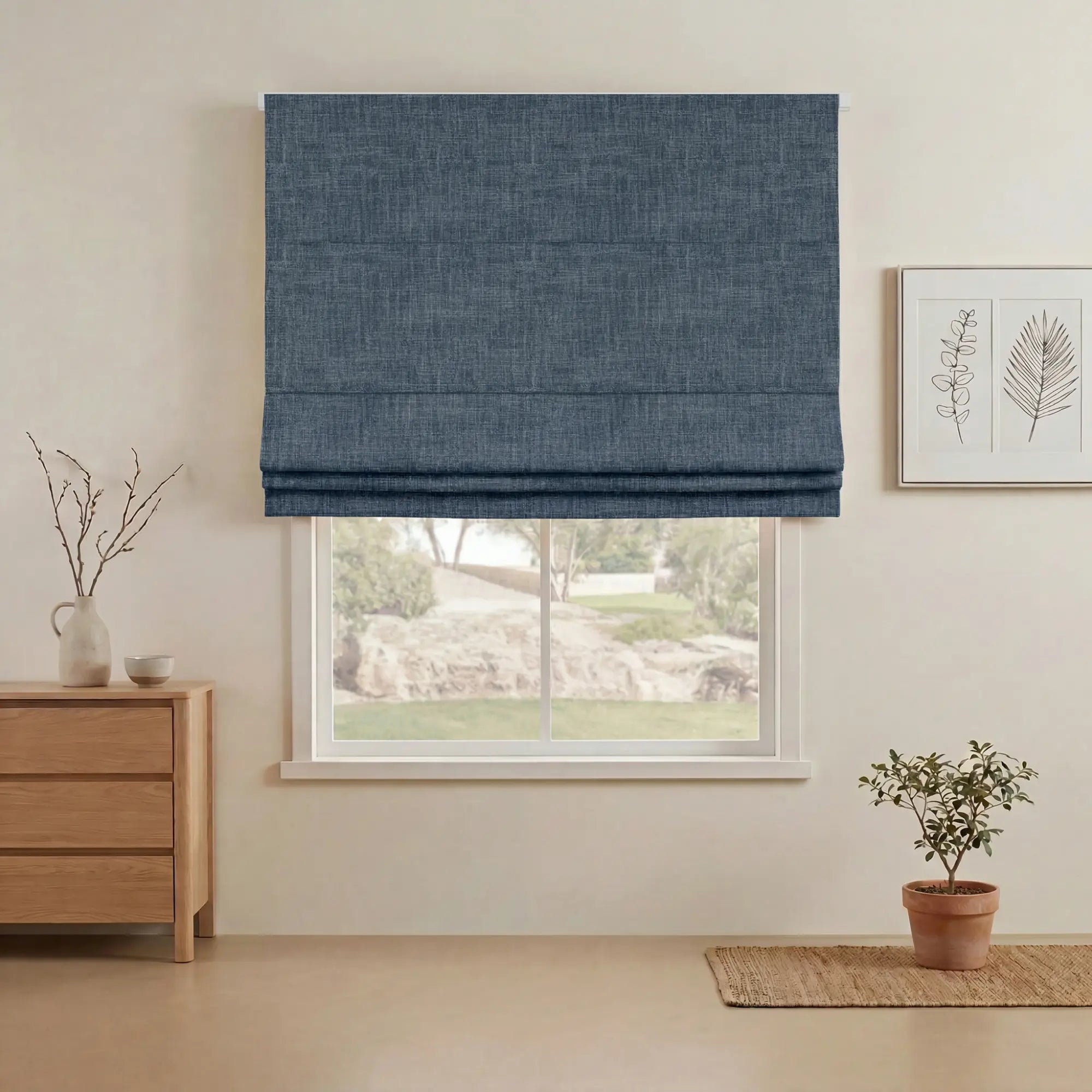 Grovefall Blackout Roman Shades | Bamboo Texture | Custom Made