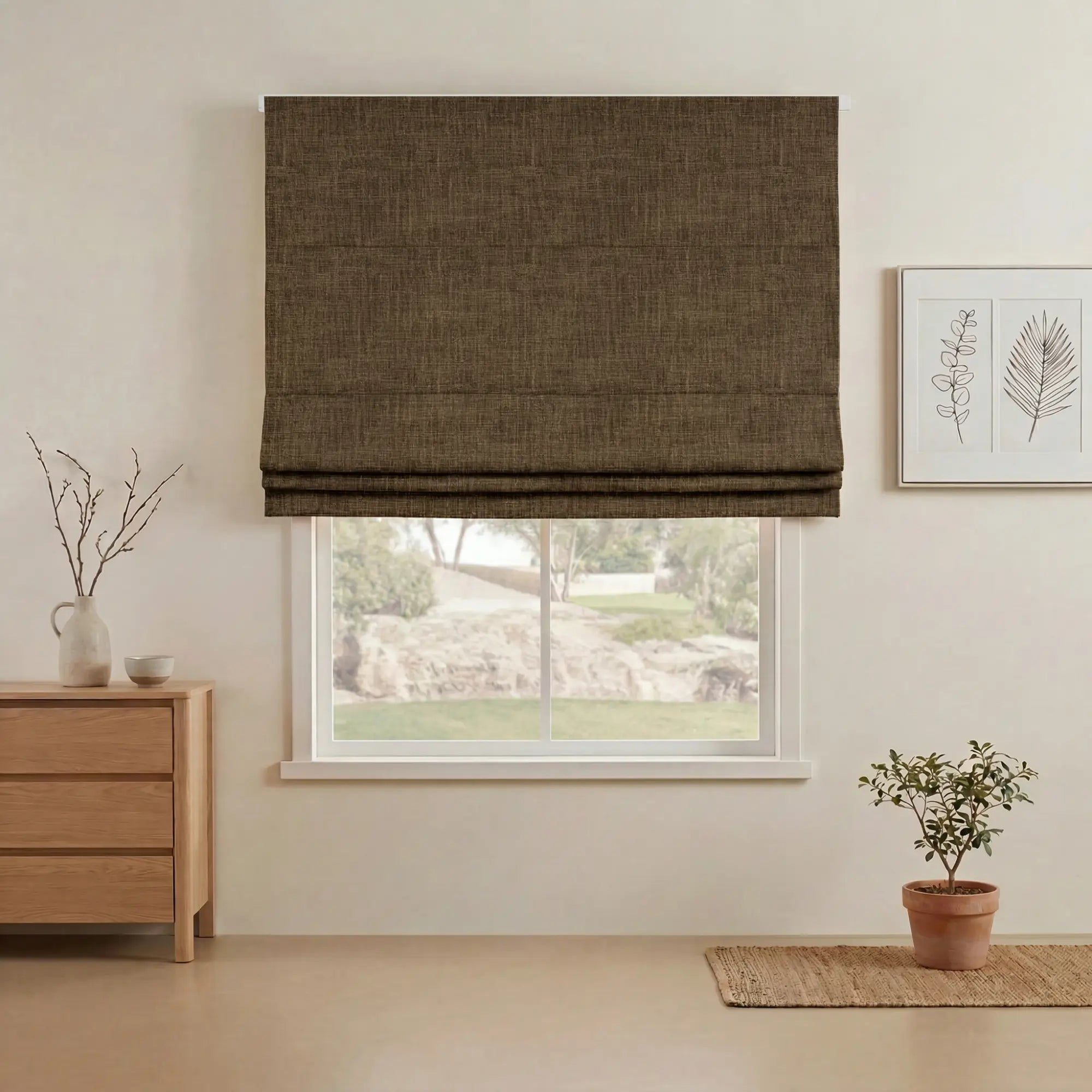 Grovefall Blackout Roman Shades | Bamboo Texture | Custom Made