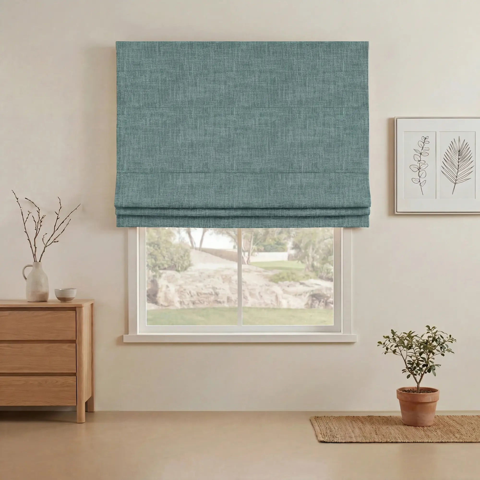 Grovefall Blackout Roman Shades | Bamboo Texture | Custom Made