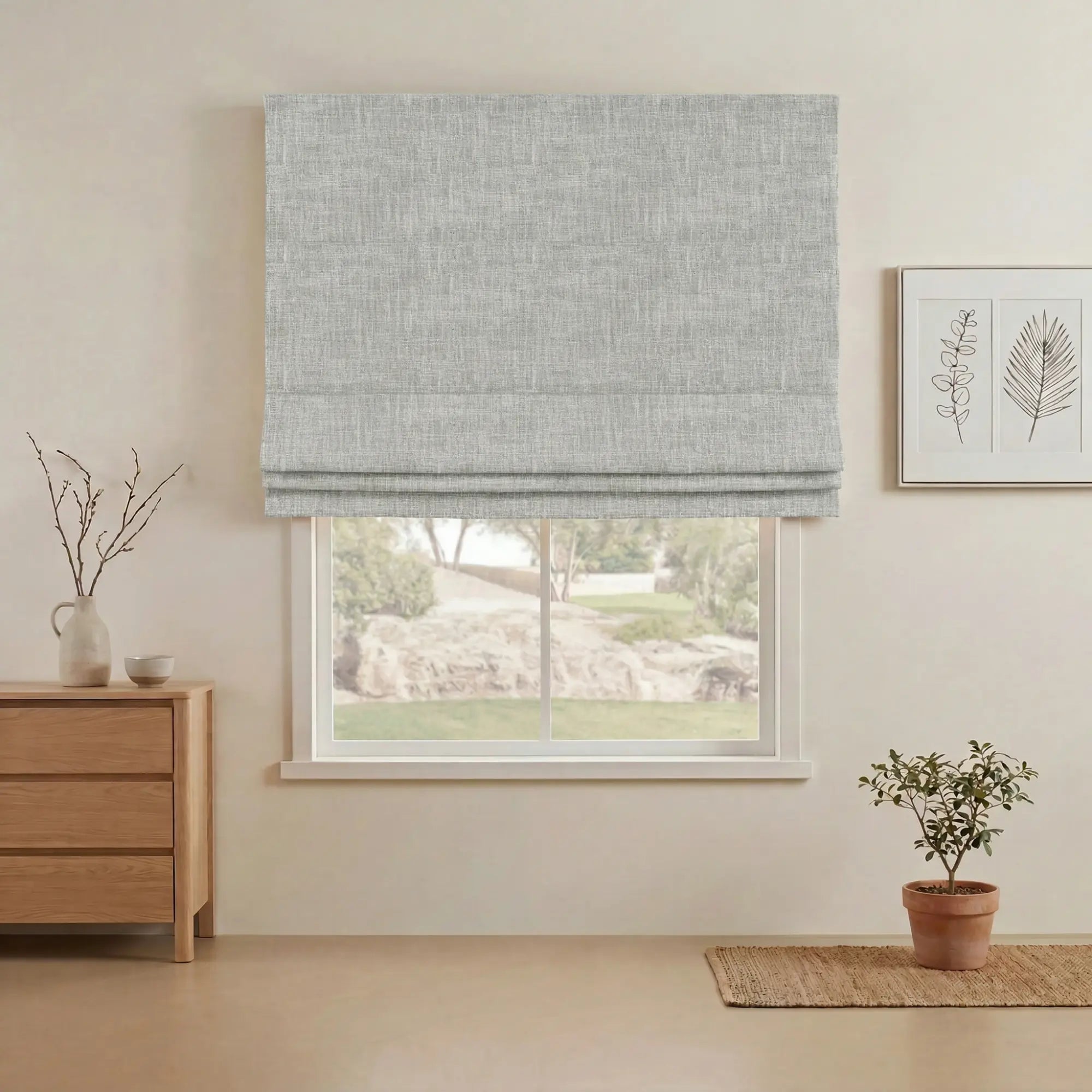 Grovefall Blackout Roman Shades | Bamboo Texture | Custom Made