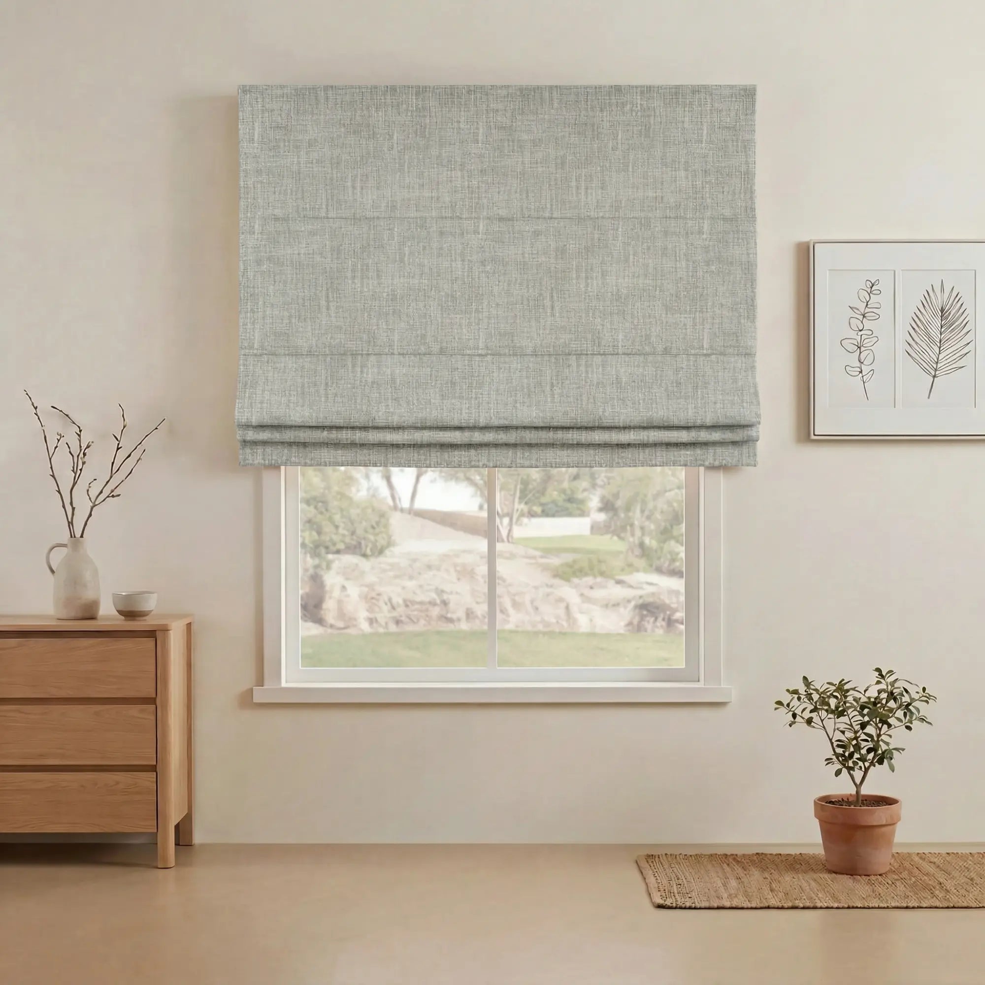 Grovefall Blackout Roman Shades | Bamboo Texture | Custom Made
