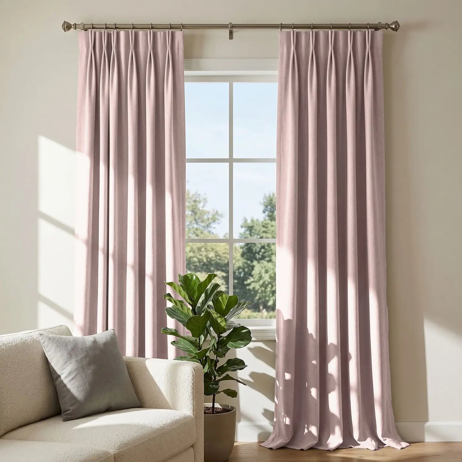Custom Blackout Curtain - Blush Red in room