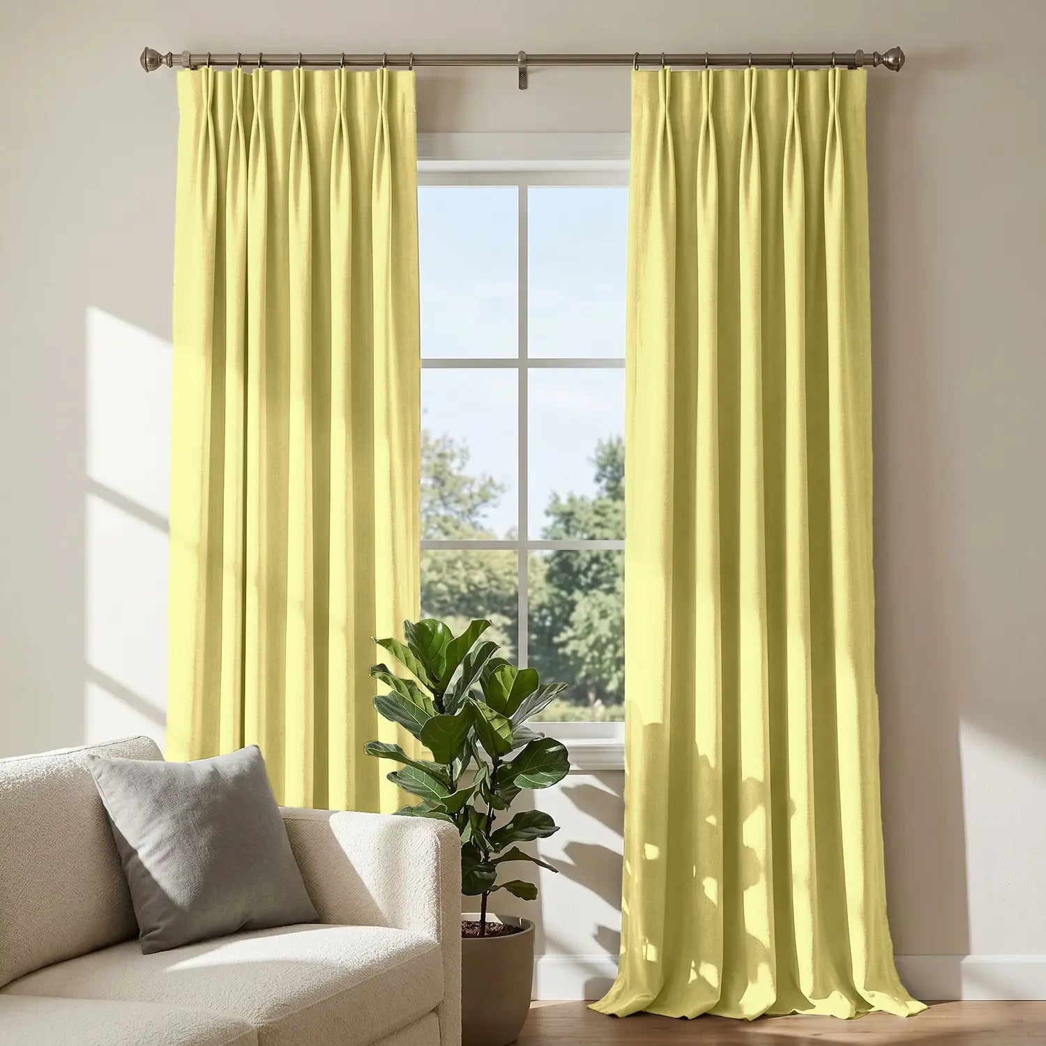 Custom Blackout Curtain - Pale Wheat in room