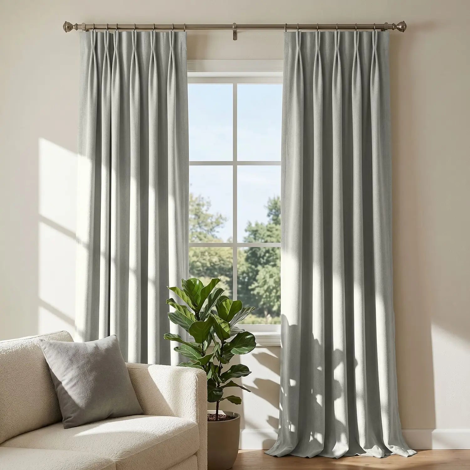 Custom Blackout Curtain - Sand Beige in room