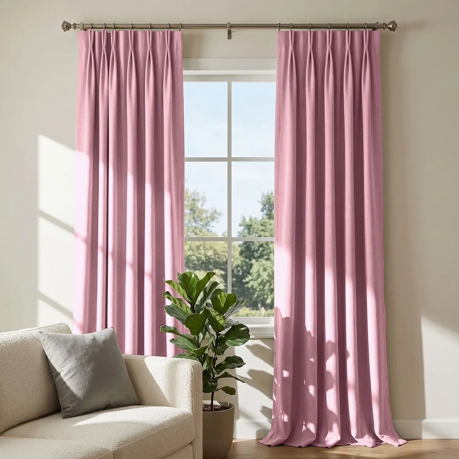 Custom Blackout Curtain - Dusty Rose in room