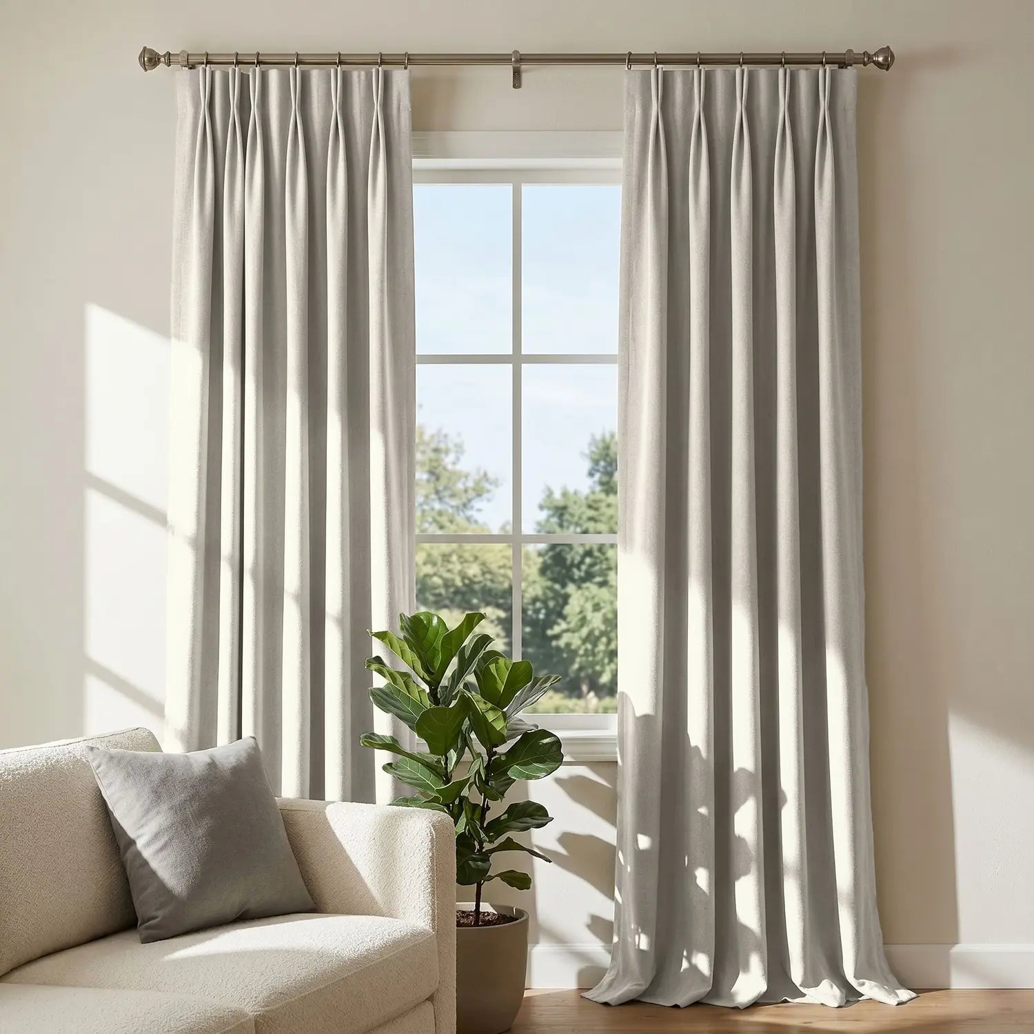 Custom Blackout Curtain - Oat Beige in room