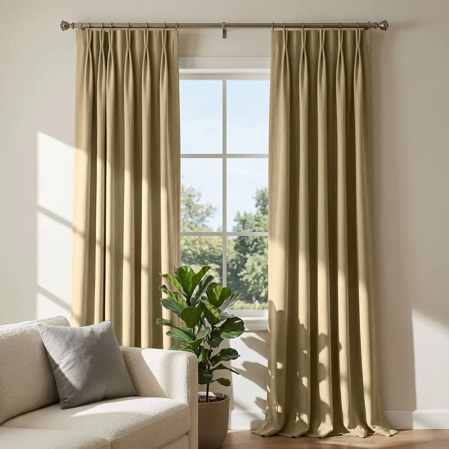 Custom Blackout Curtain - Caramel Brown in room