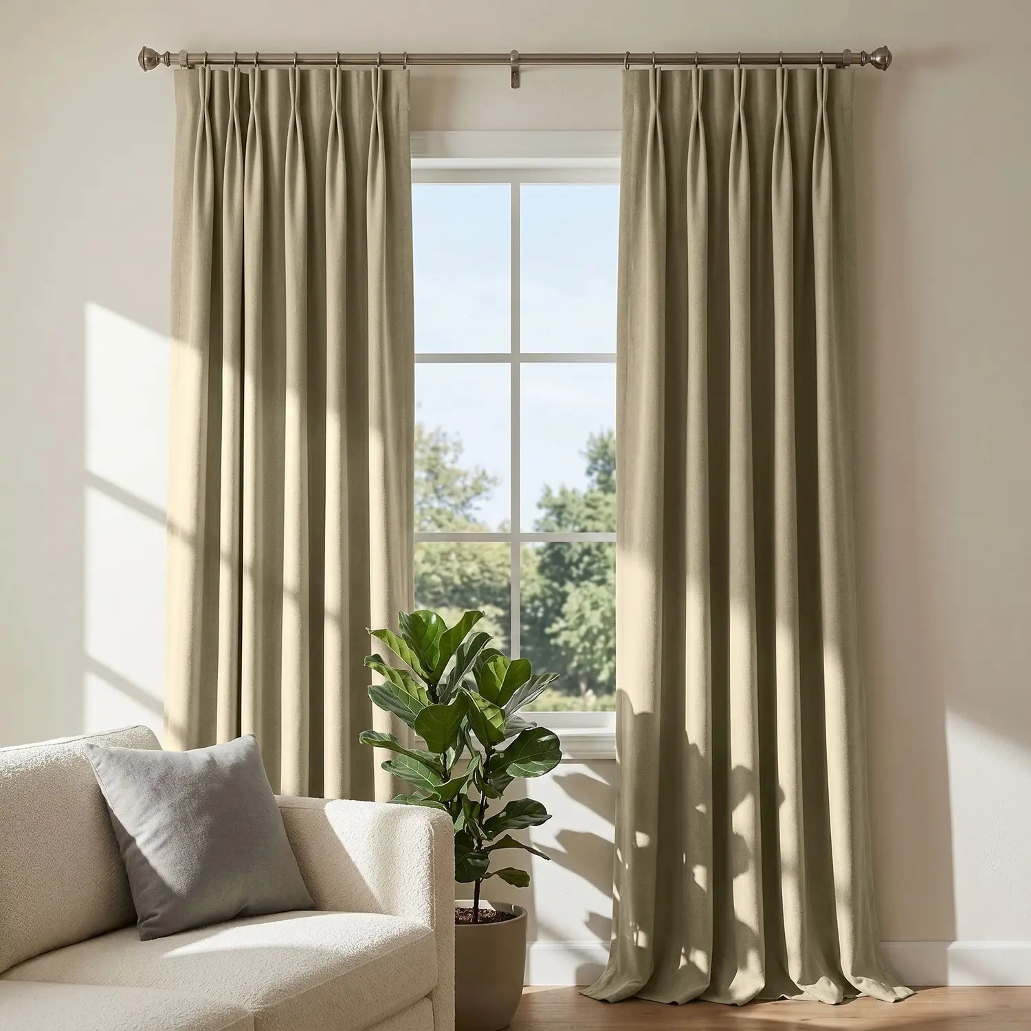 Custom Blackout Curtain - Latte Brown in room