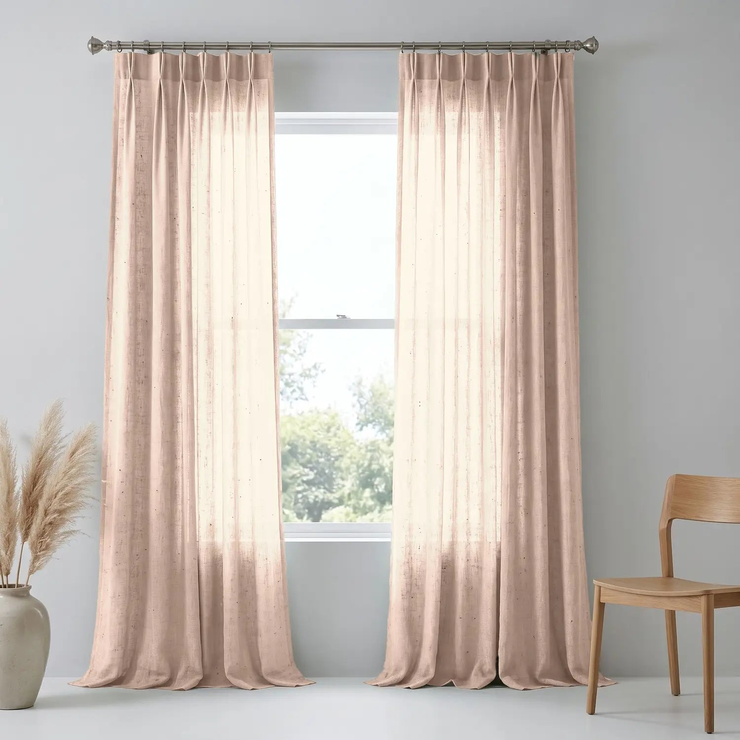 Custom Blackout Curtain - Peach Clay in room