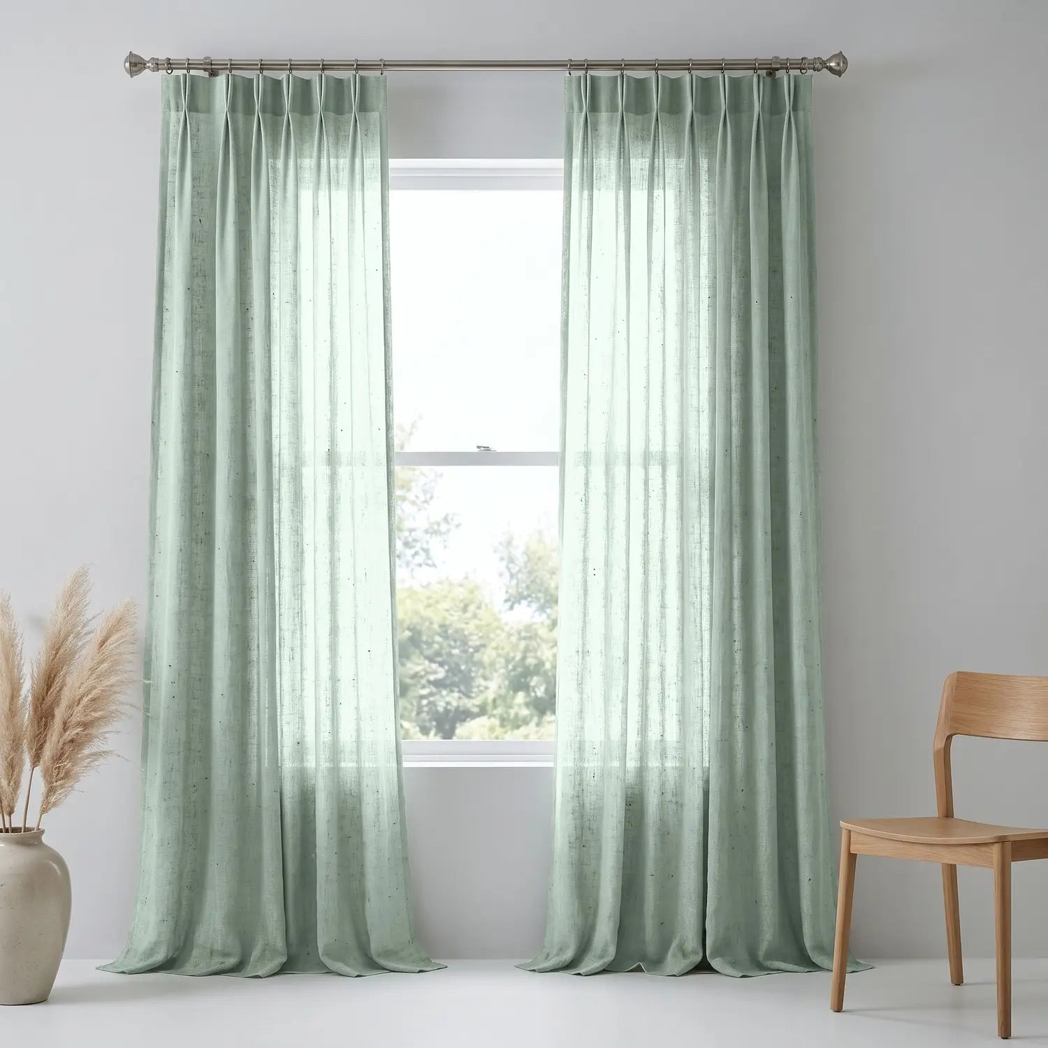 Custom Blackout Curtain - Pearl Grey in room