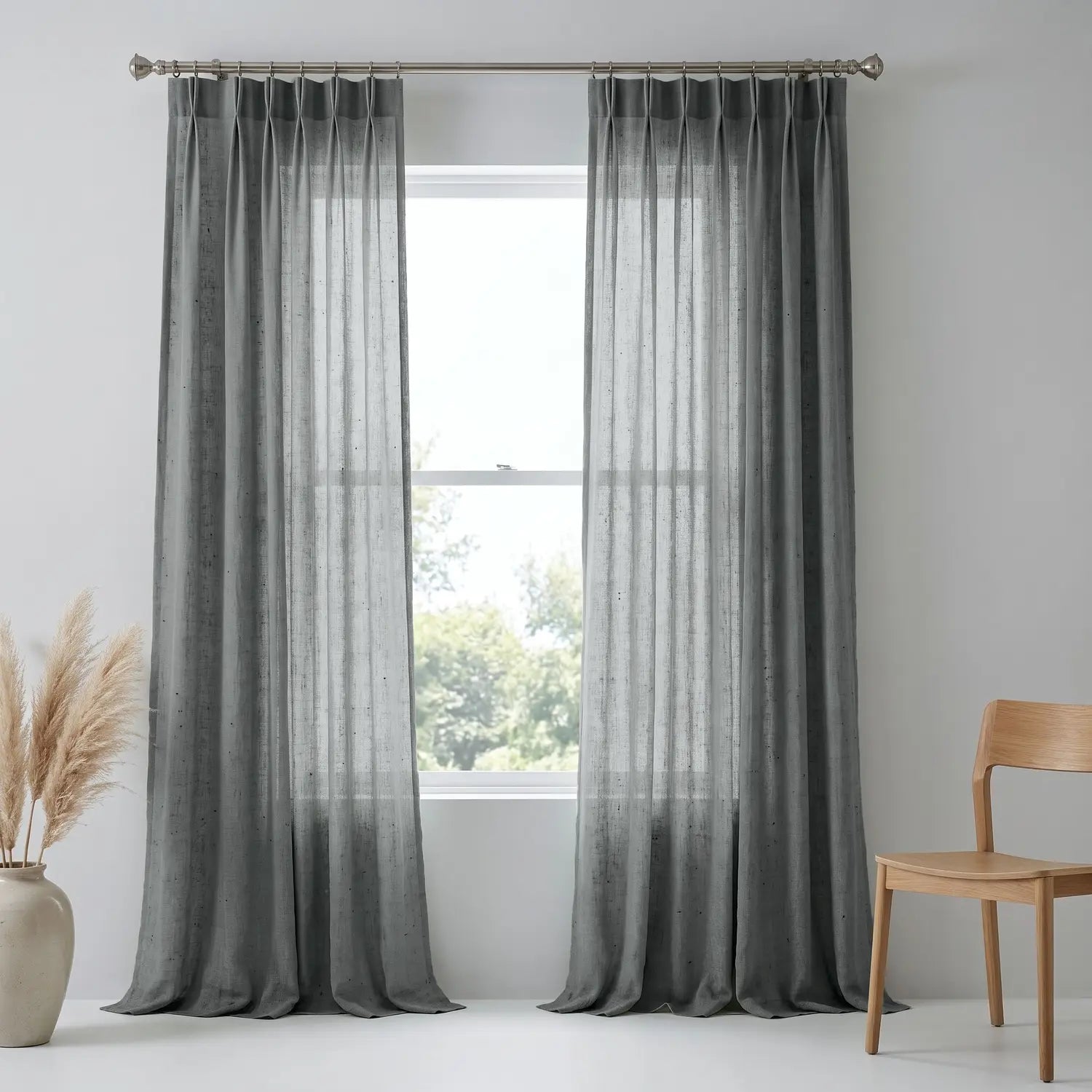 Custom Blackout Curtain - Ash Grey in room