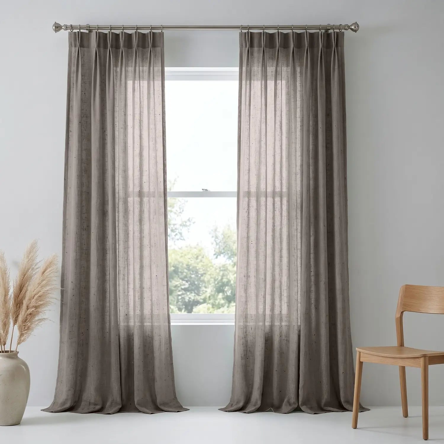 Custom Blackout Curtain - Sand Beige in room