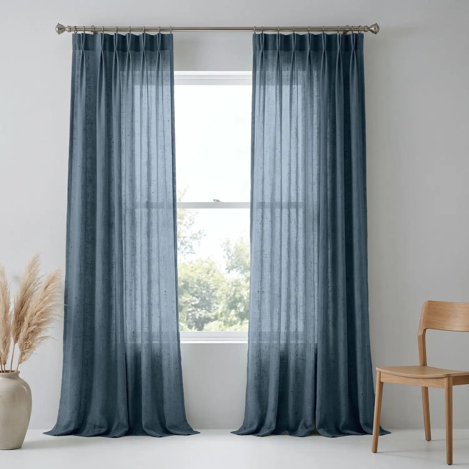 Custom Blackout Curtain - Sky Blue in room
