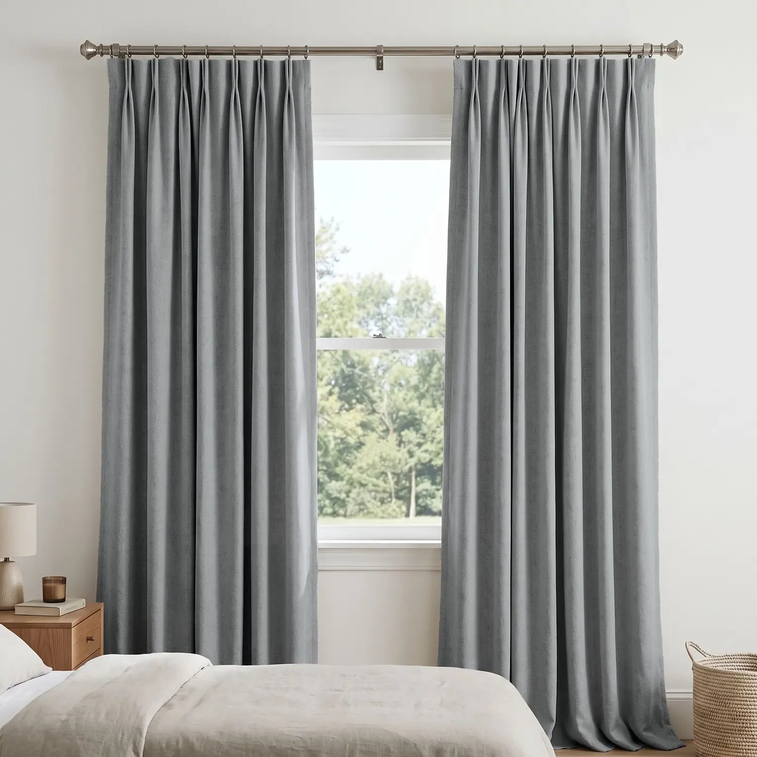 Custom Blackout Curtain - Ash Grey in room