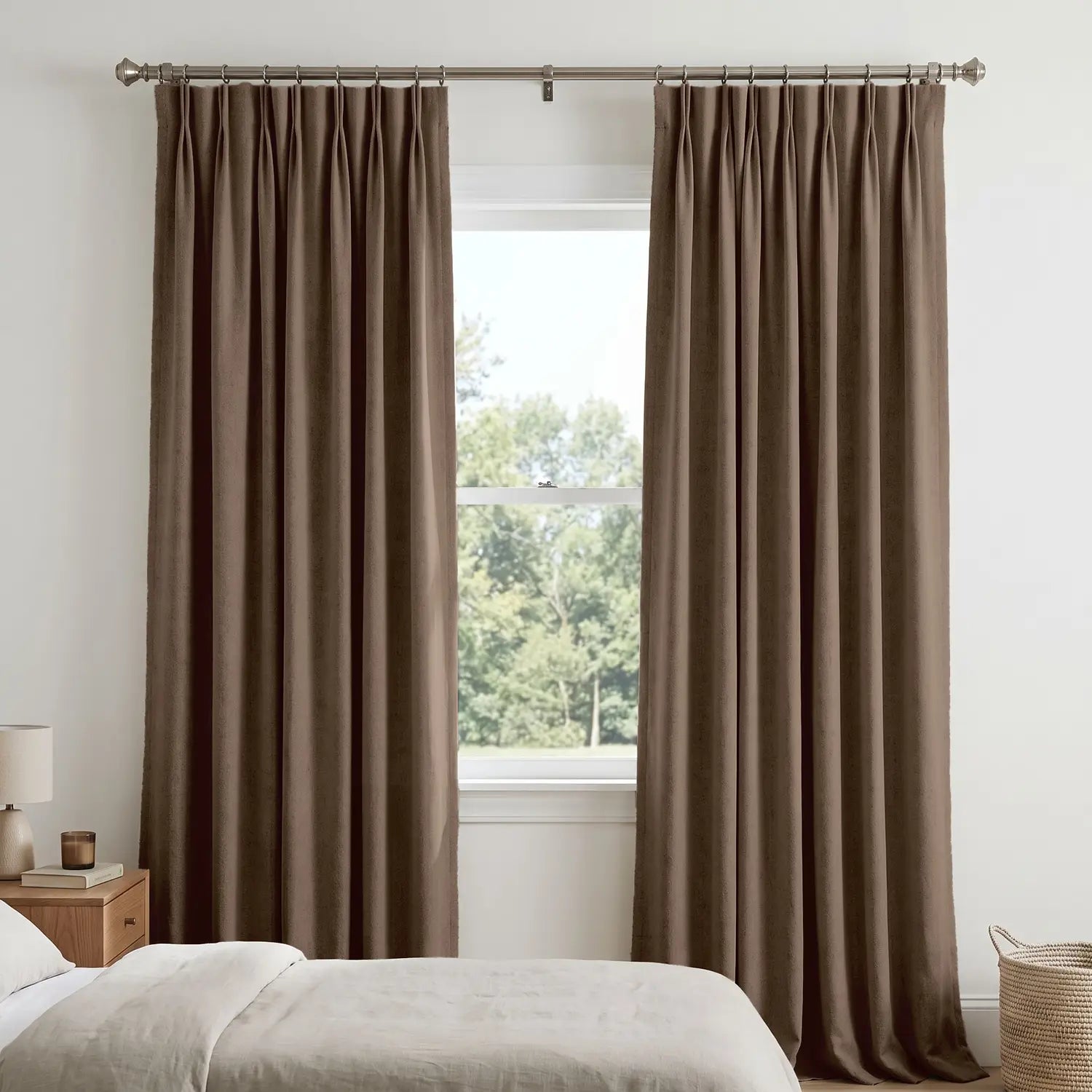 Custom Blackout Curtain - Latte Brown in room