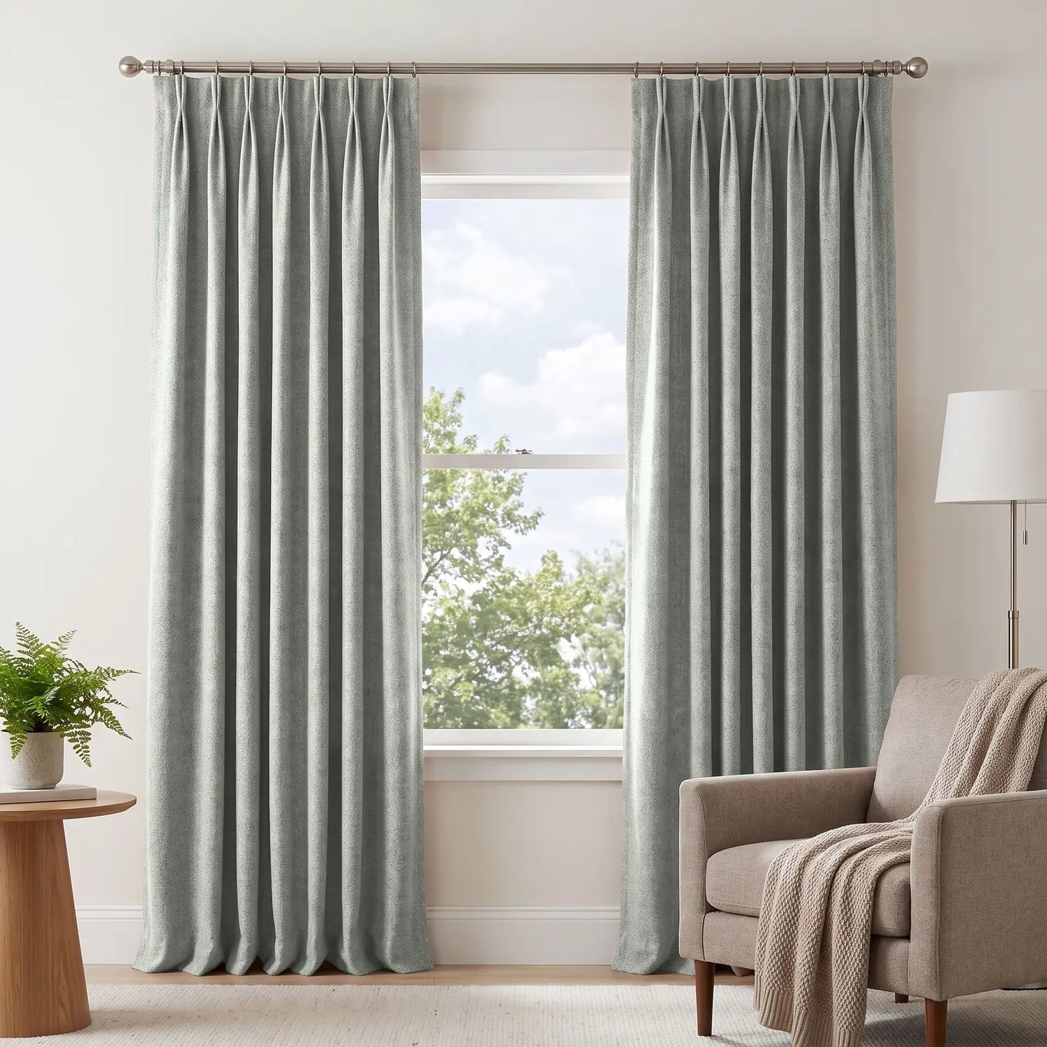 Custom Blackout Curtain - Silver Grey in room