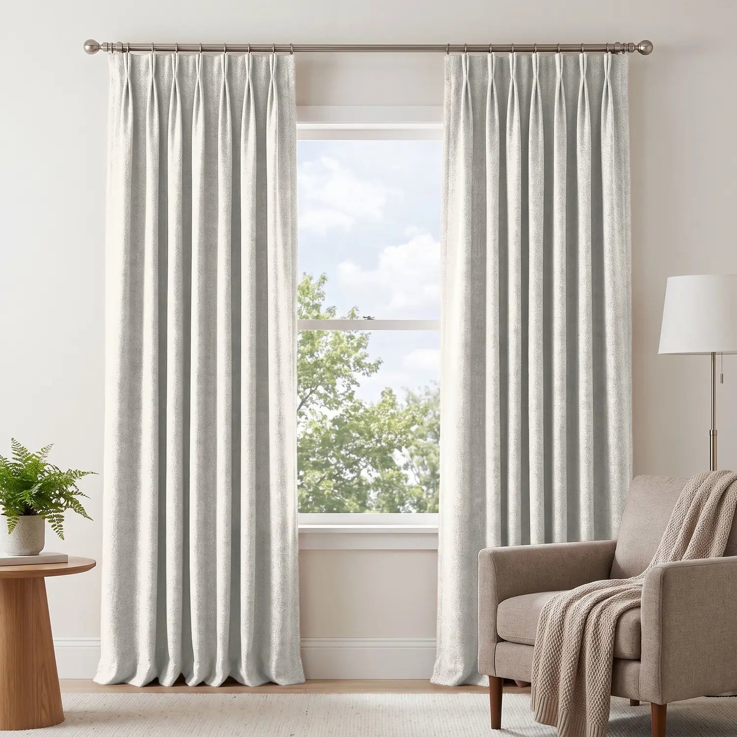 Custom Blackout Curtain - Ivory in room