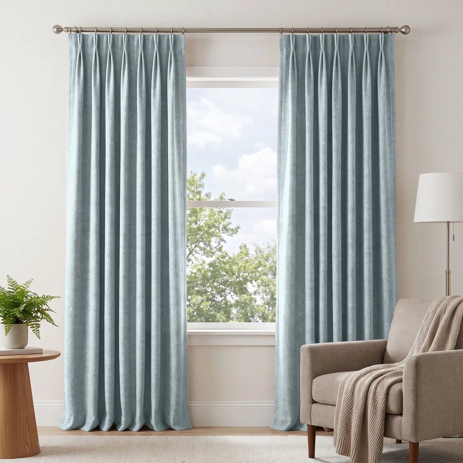Custom Blackout Curtain - Aqua Mist in room