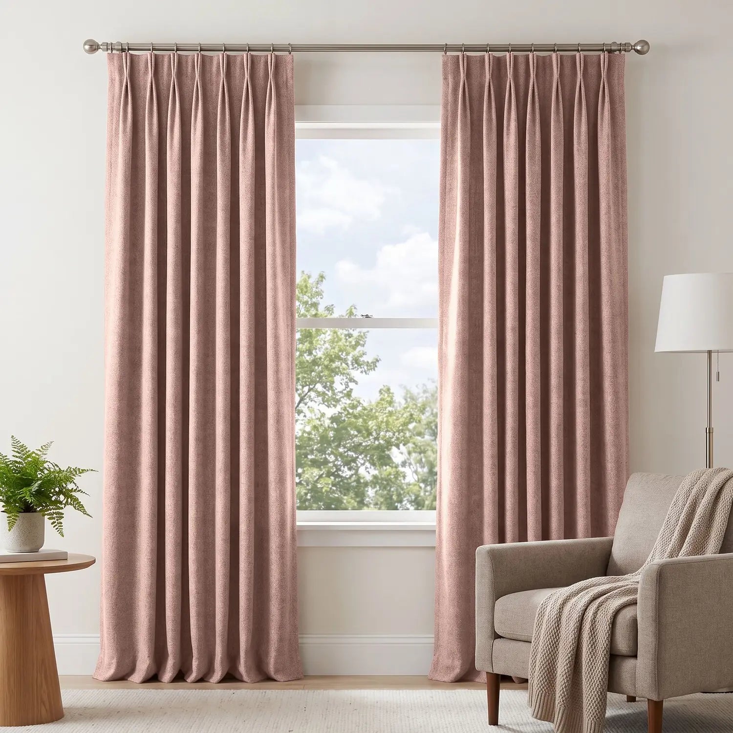 Custom Blackout Curtain - Blush Red in room