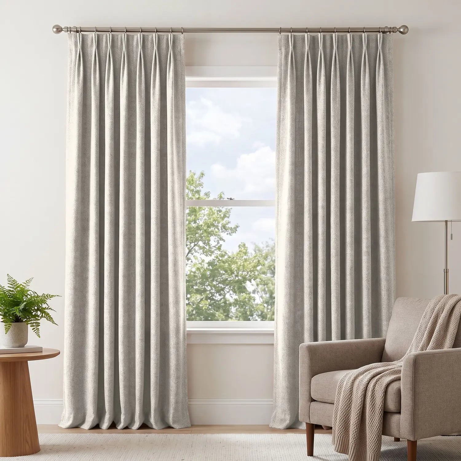 Custom Blackout Curtain - Sand Beige in room