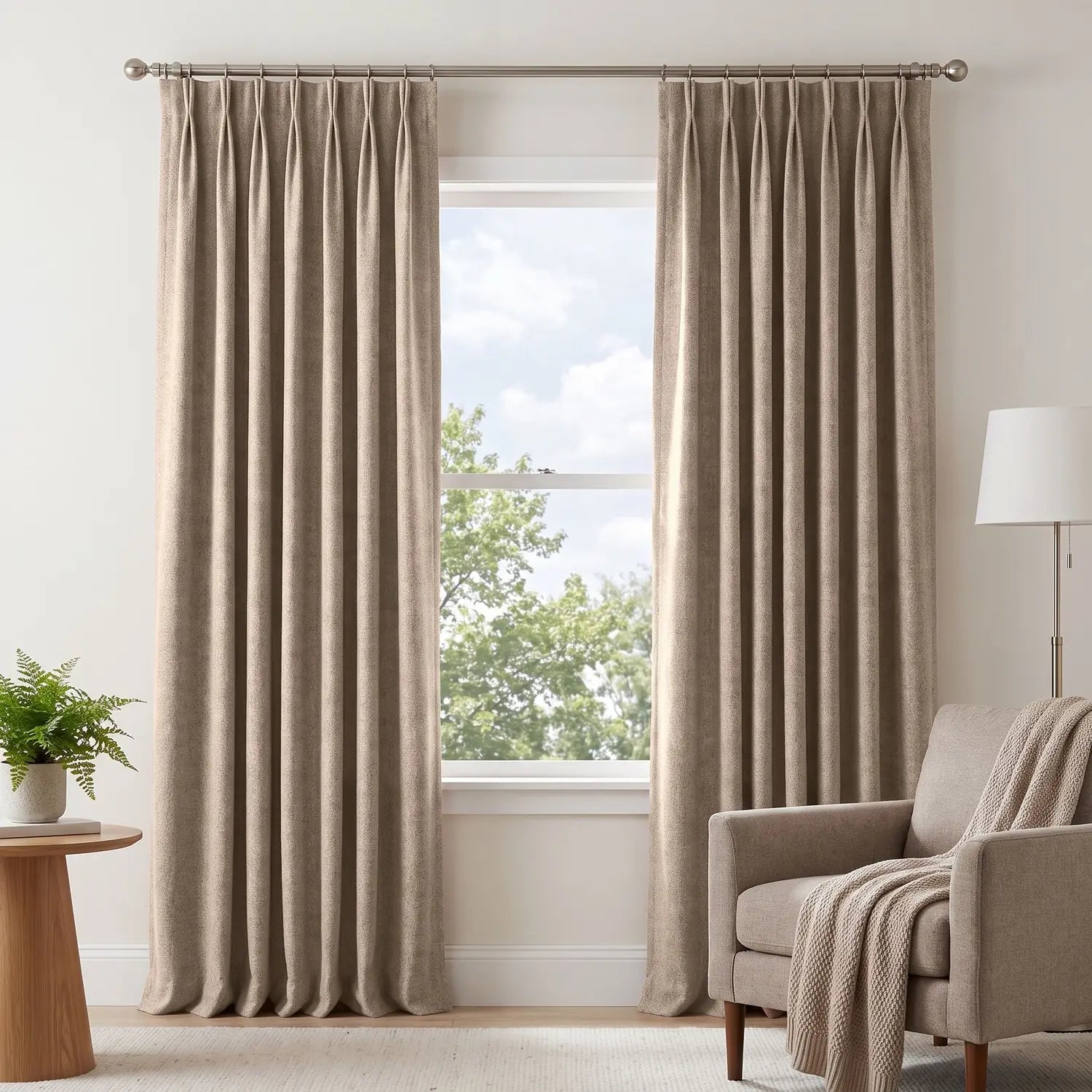 Custom Blackout Curtain - Latte Brown in room