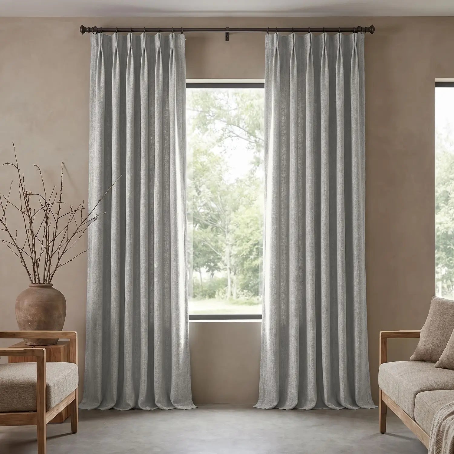 Custom Blackout Curtain - Mushroom in room