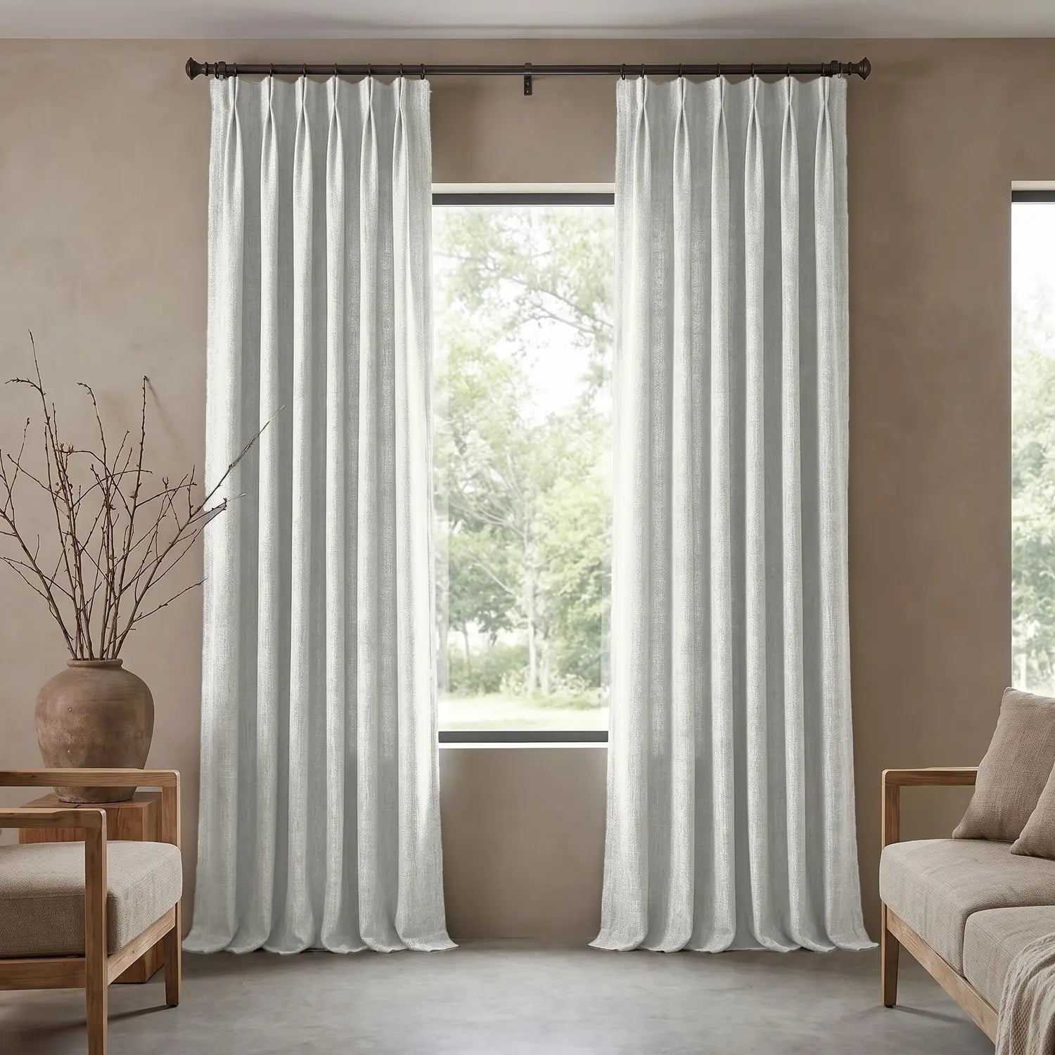 Custom Blackout Curtain - Almond Cream in room