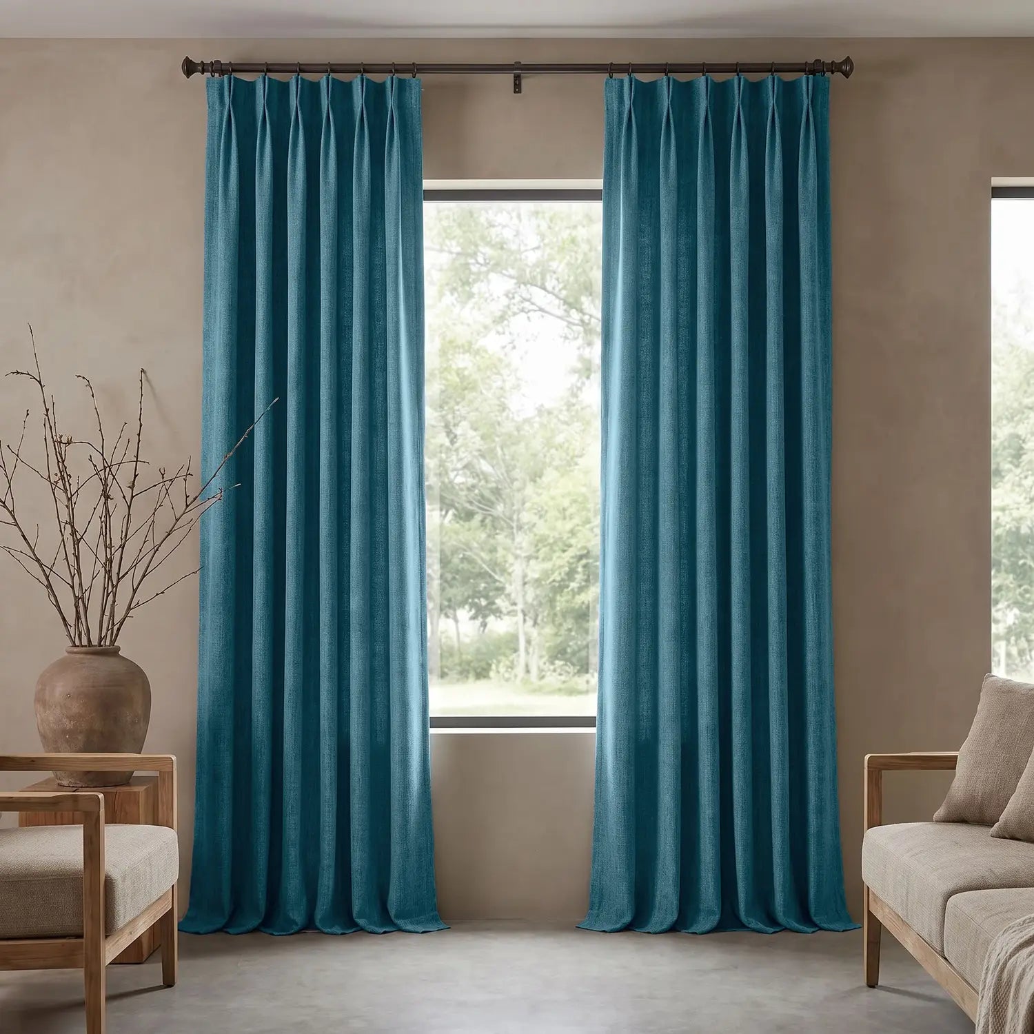 Custom Blackout Curtain - Aqua Mist in room
