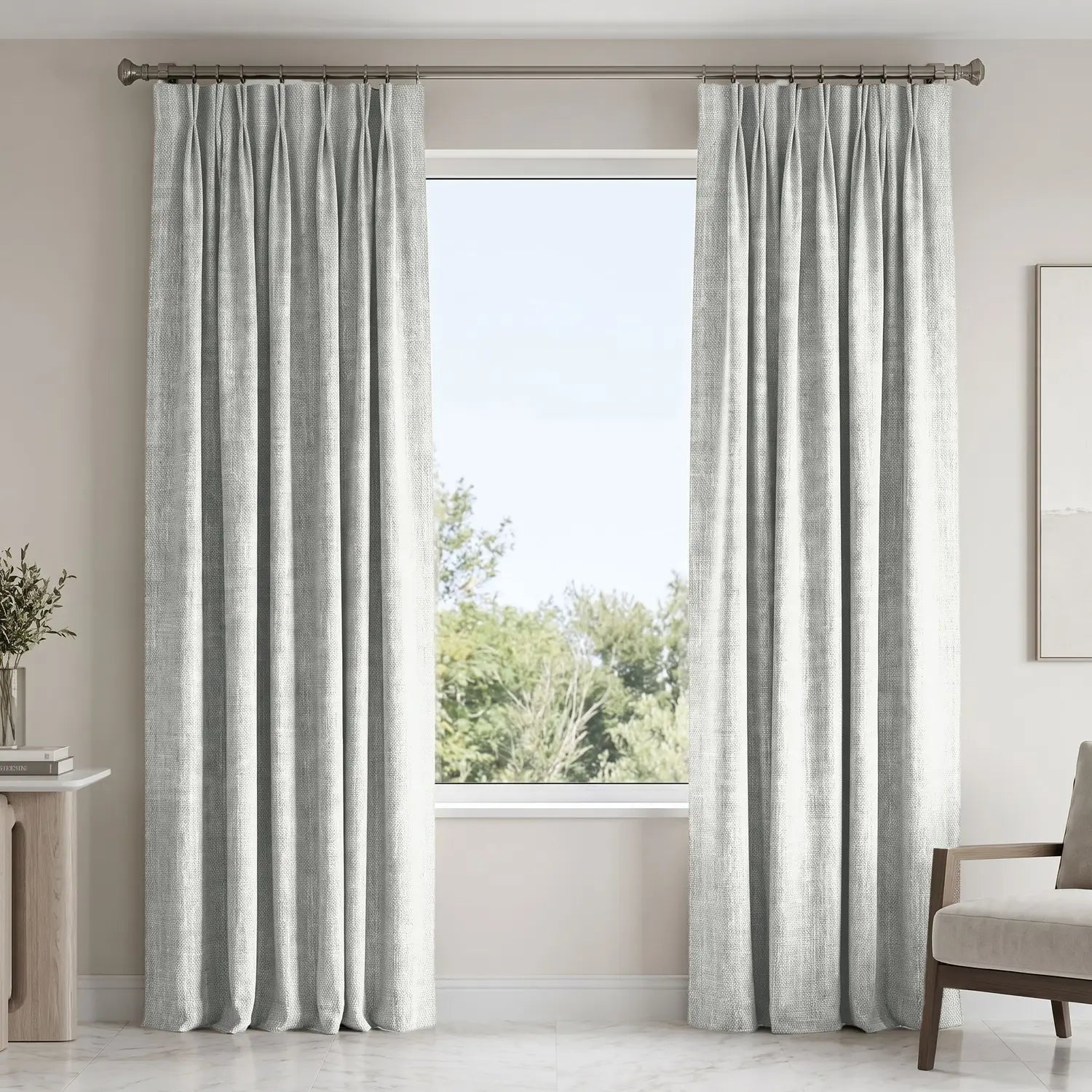 Custom Blackout Curtain - Oat Beige in room