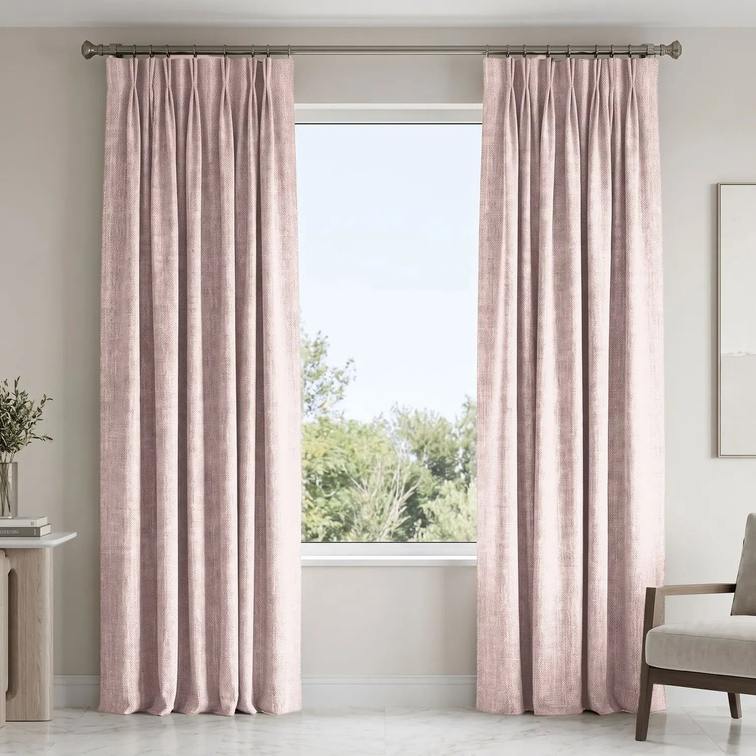 Custom Blackout Curtain - Blush Red in room
