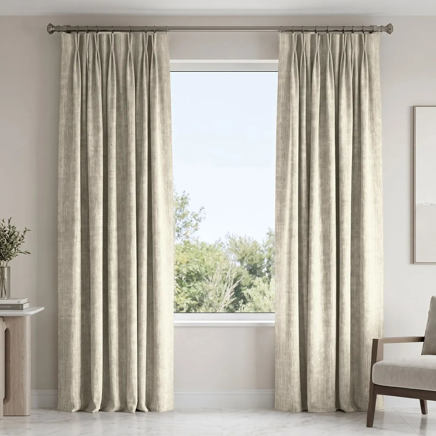 Custom Blackout Curtain - Sand Beige in room