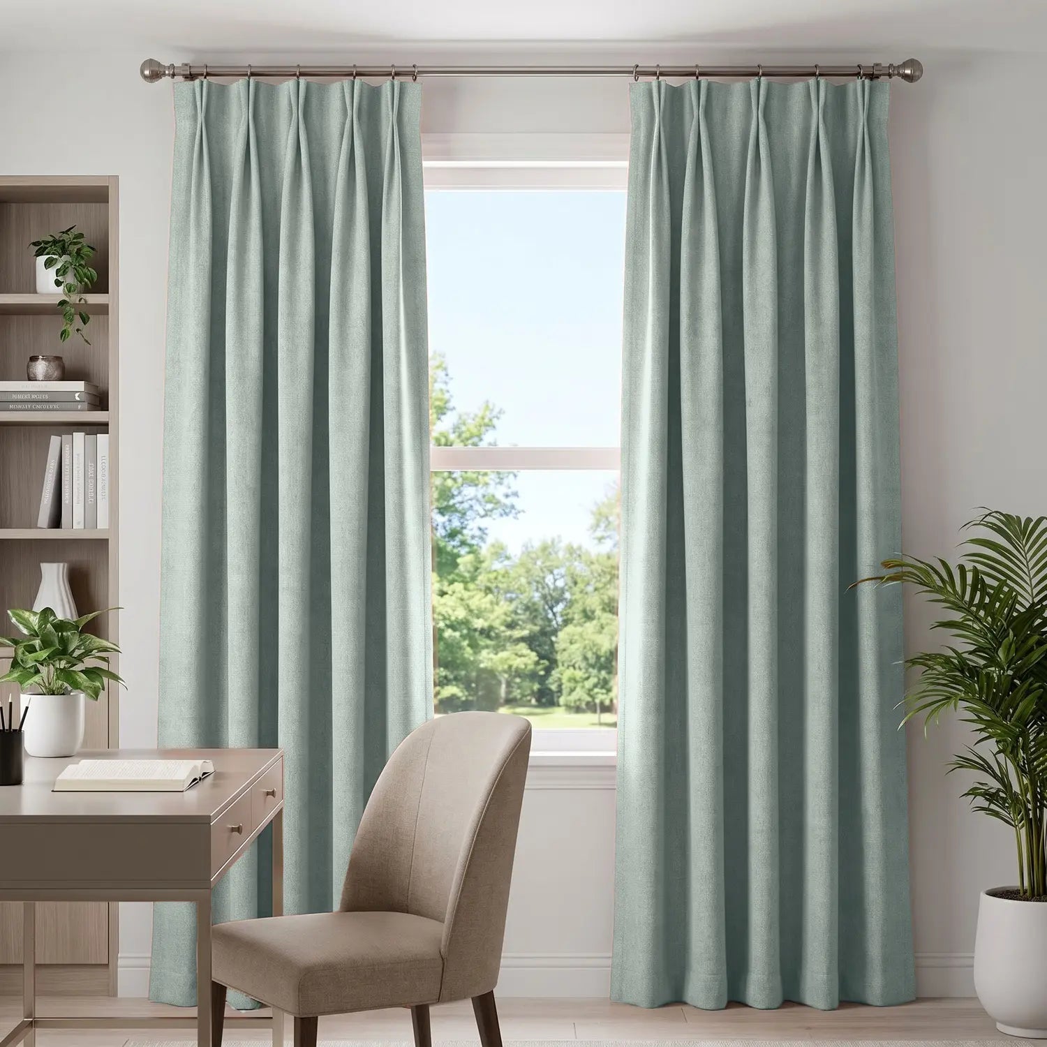 Custom Blackout Curtain - Ash Grey in room