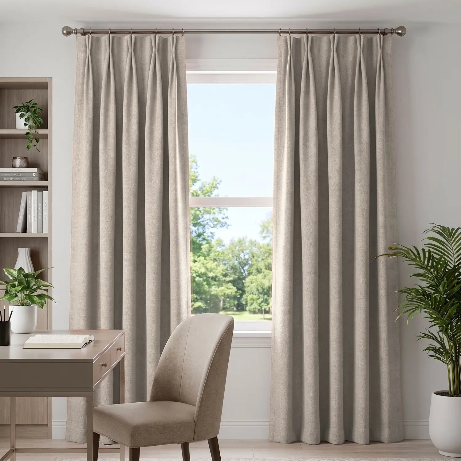 Custom Blackout Curtain - Almond Cream in room