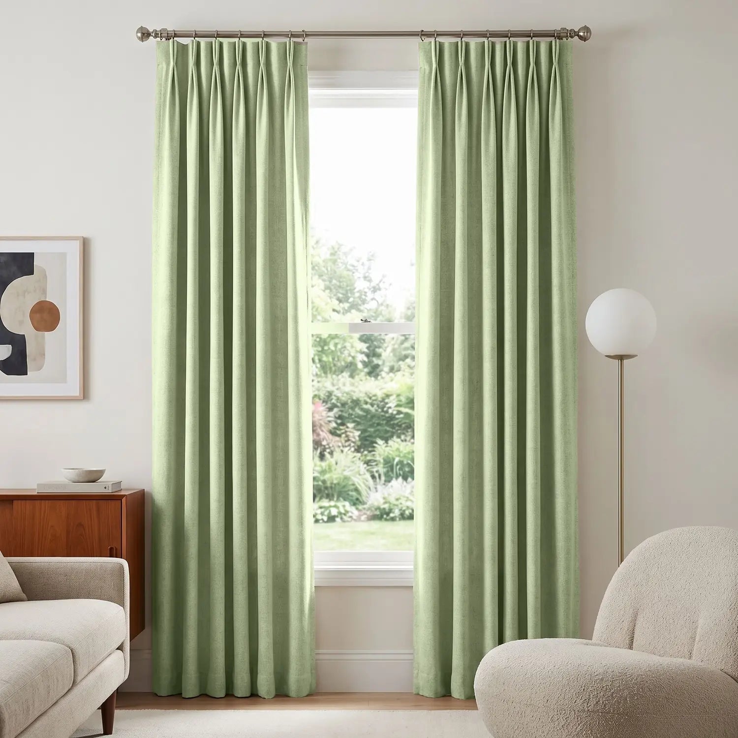 Custom Blackout Curtain - Sage Olive in room