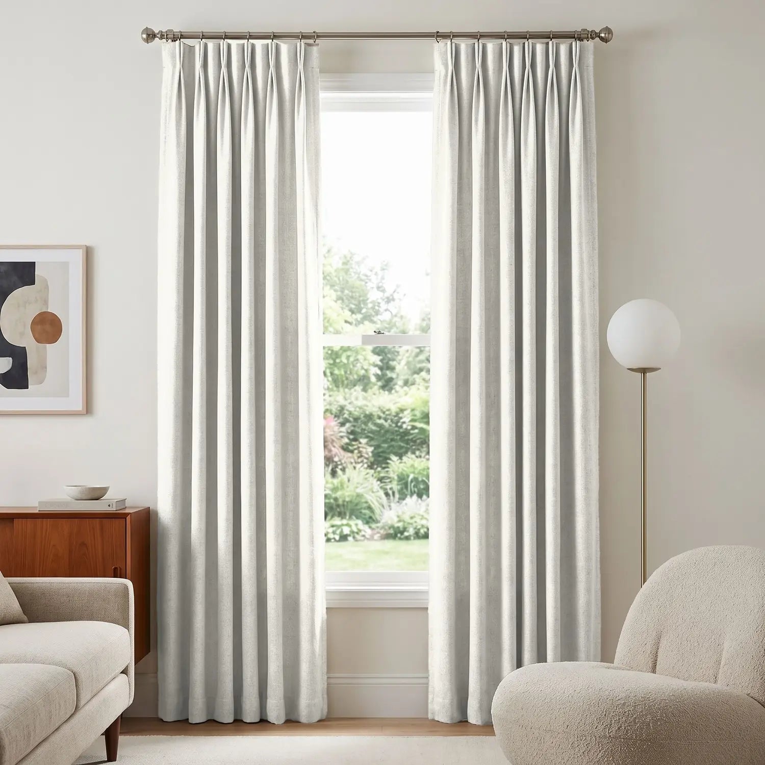 Custom Blackout Curtain - Pearl Grey in room