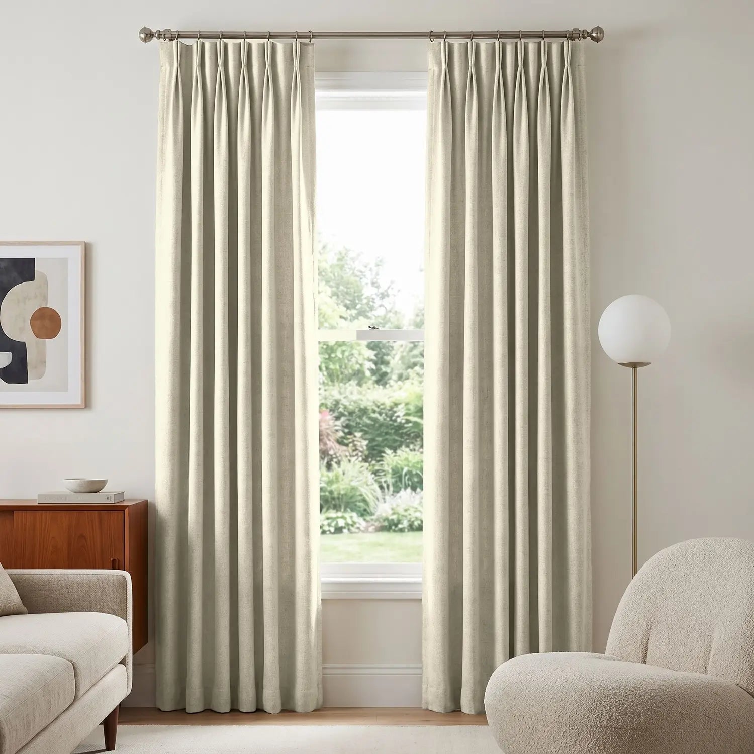 Custom Blackout Curtain - Warm Taupe in room