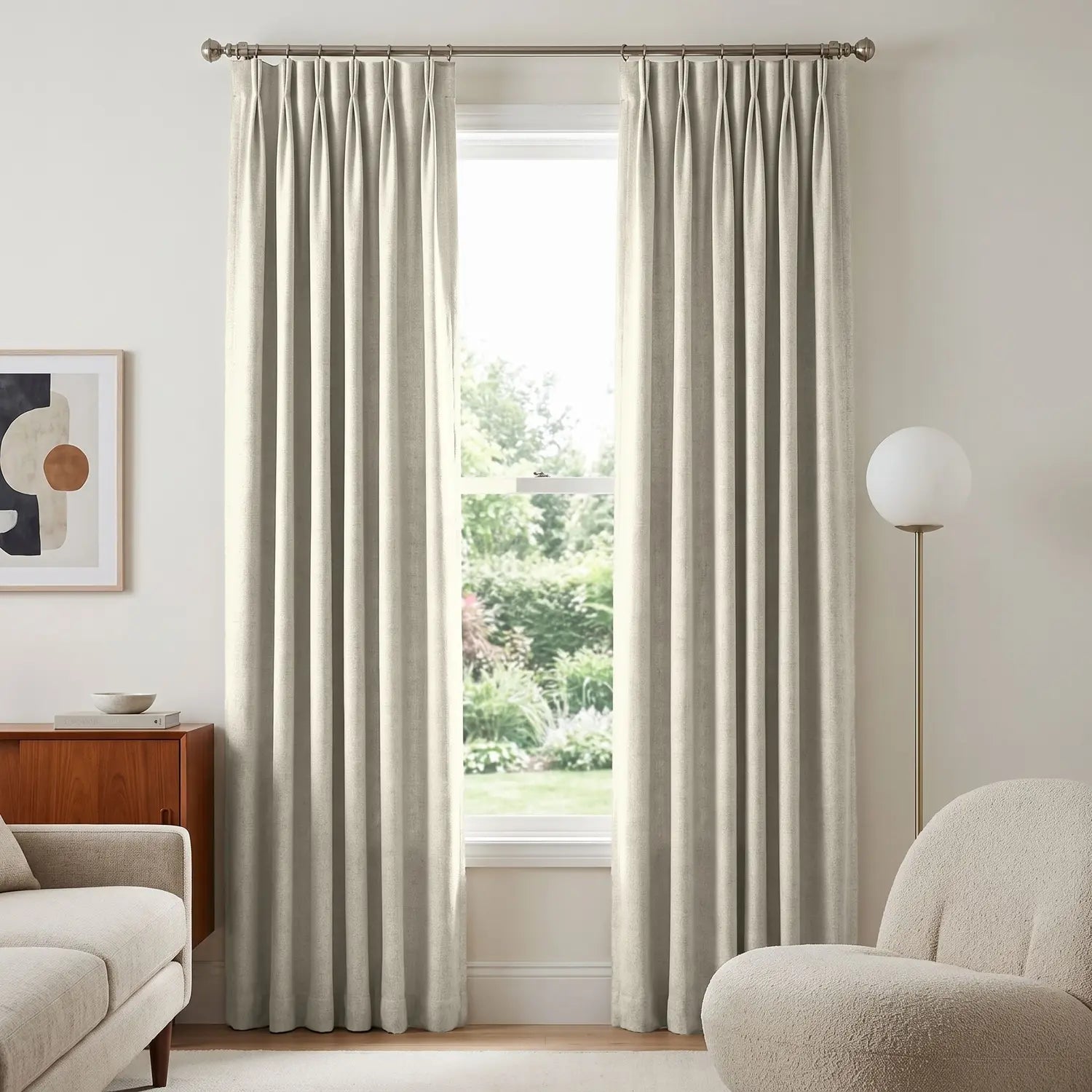Custom Blackout Curtain - Greige in room