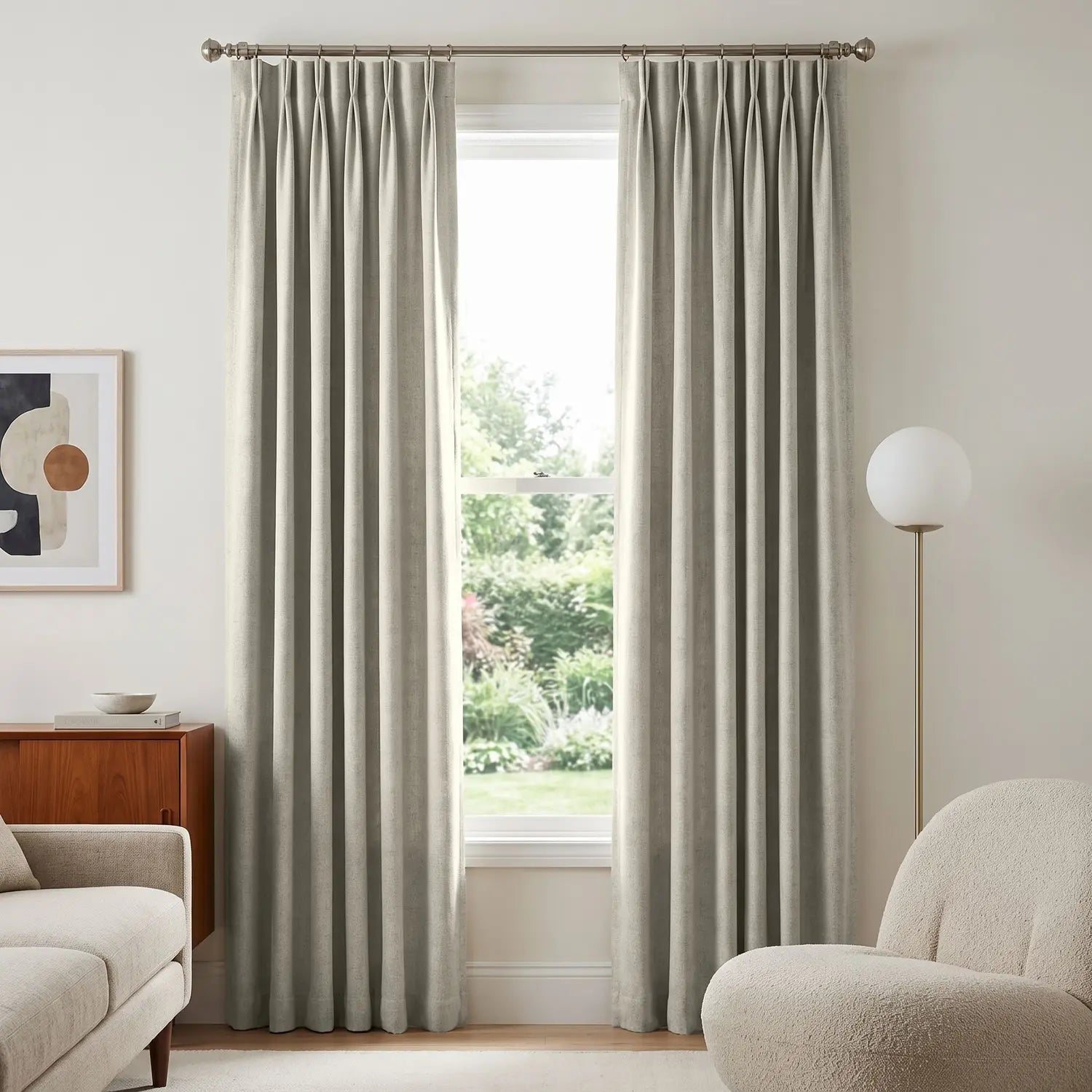 Custom Blackout Curtain - Khaki Stone in room