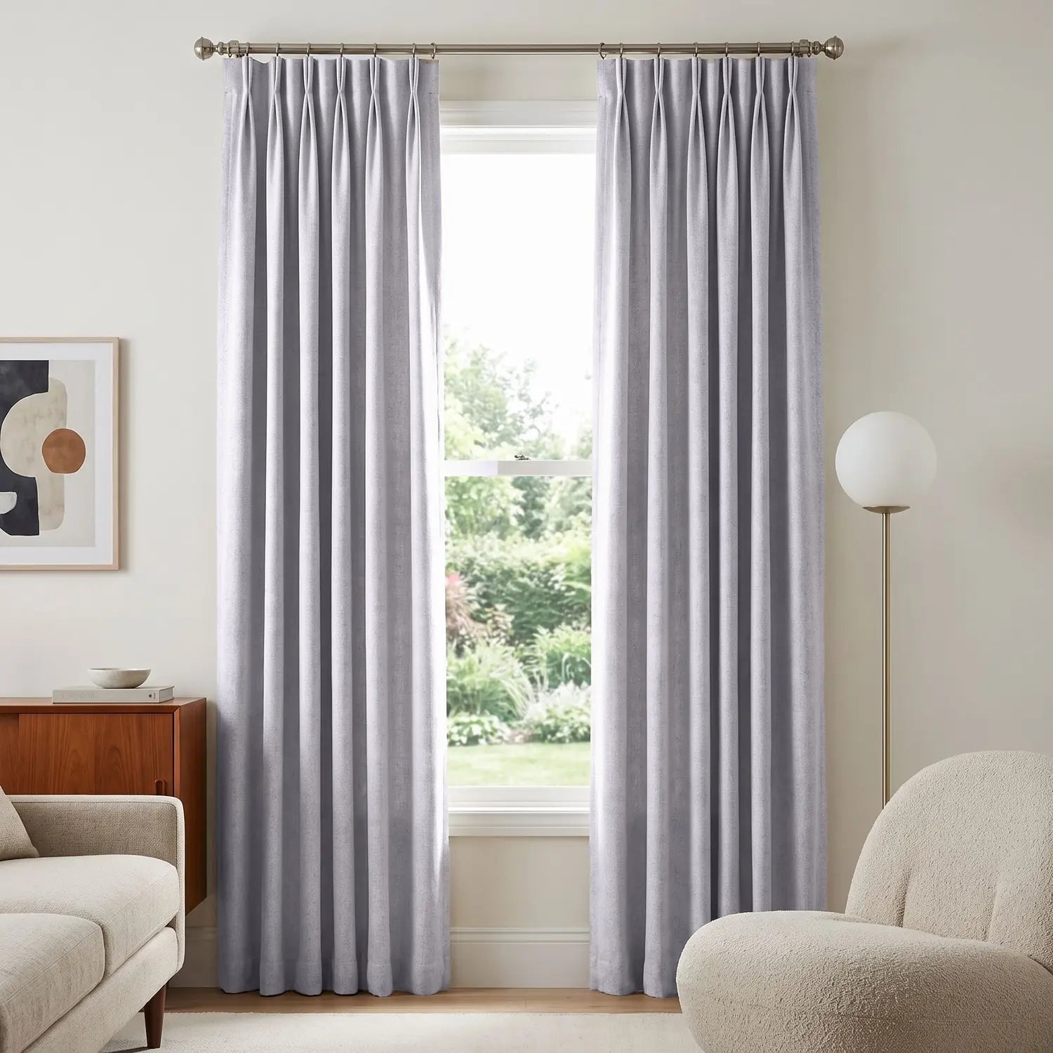 Custom Blackout Curtain - Lilac Grey in room