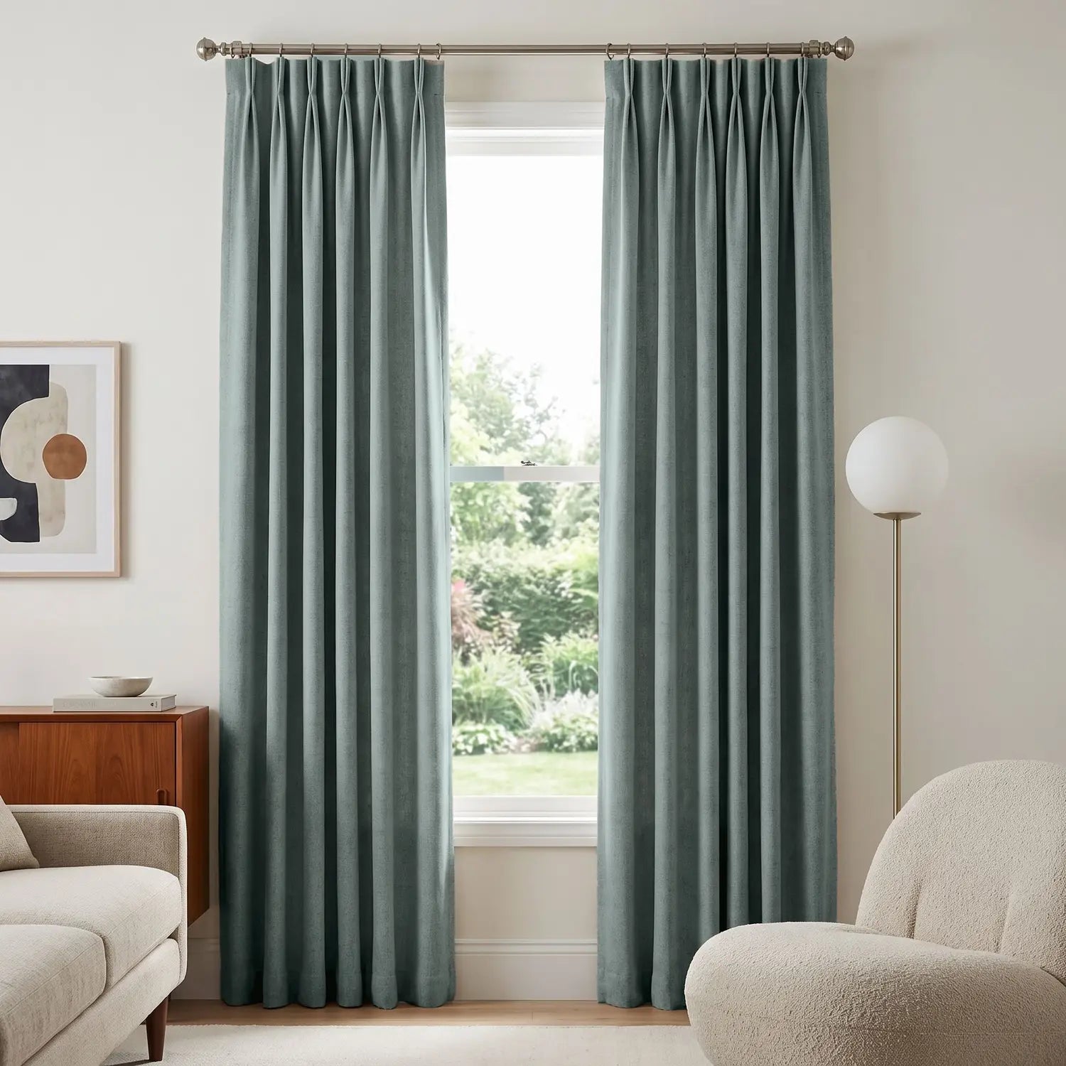 Custom Blackout Curtain - Deep Slate in room