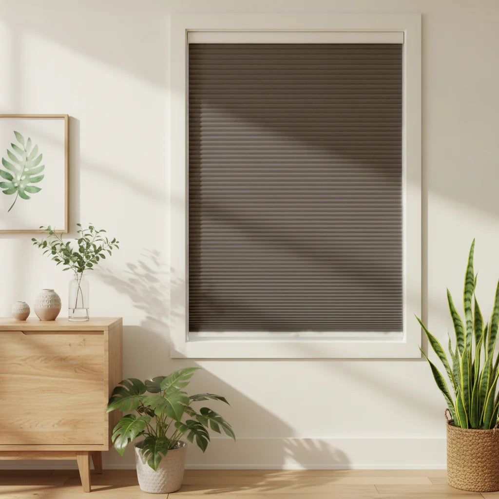 Custom Blackout Cellular Shades - OM3-10 in Dining Corner