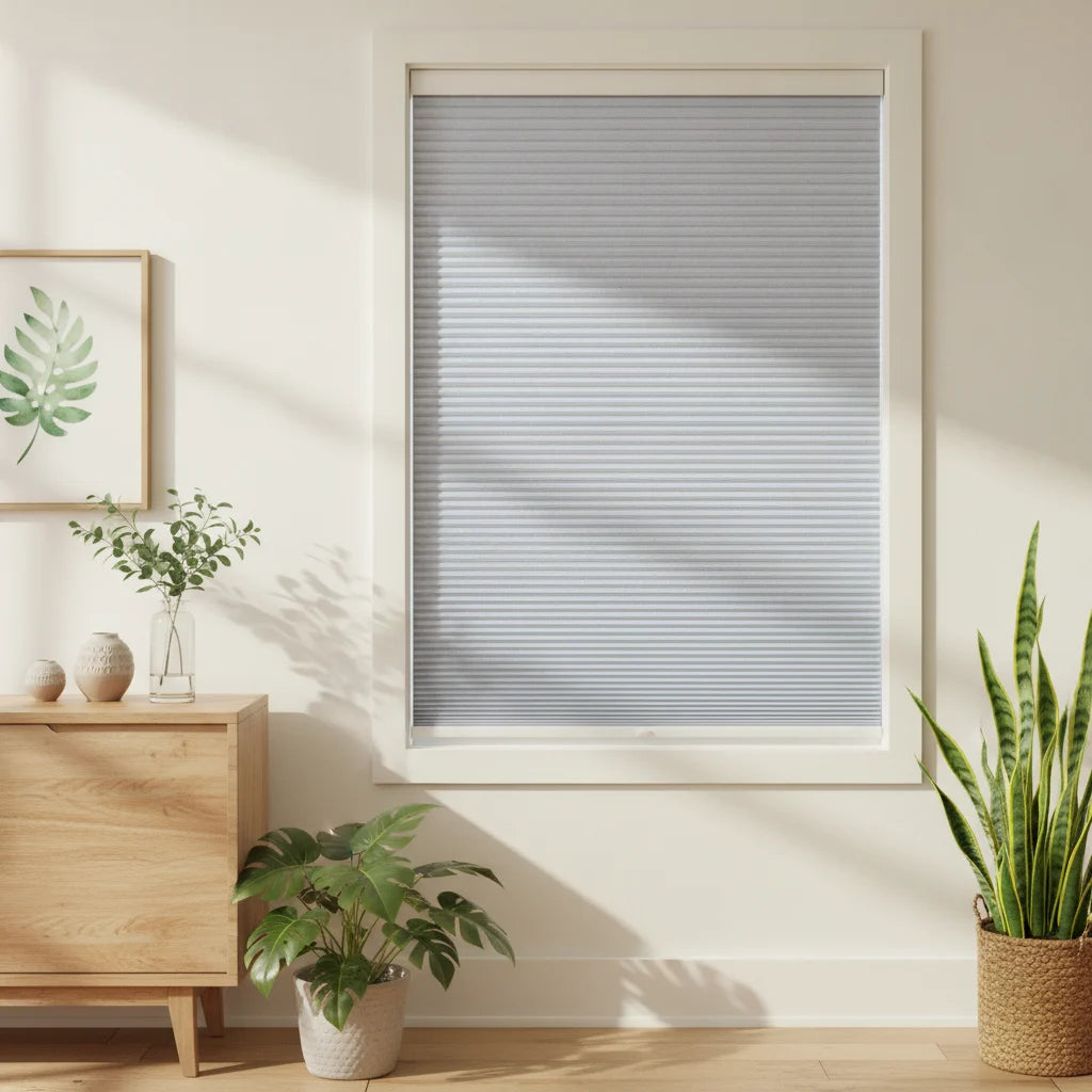 Custom Blackout Cellular Shades - OM3-3 in Dining Corner